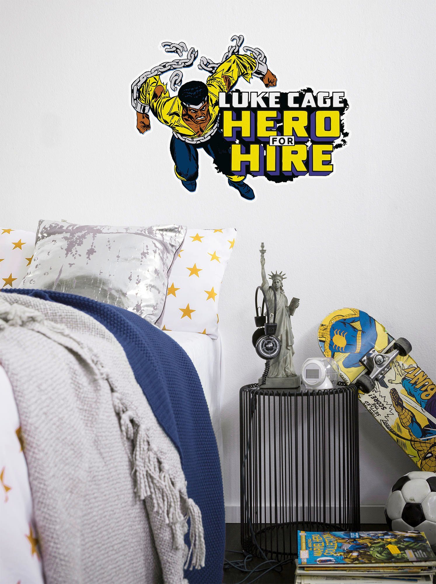 Komar Wandfolie Luke Cage Comic - afm. 50 x 70 cm zelfklevend, wandstickers, kinderkamer (1 stuk)