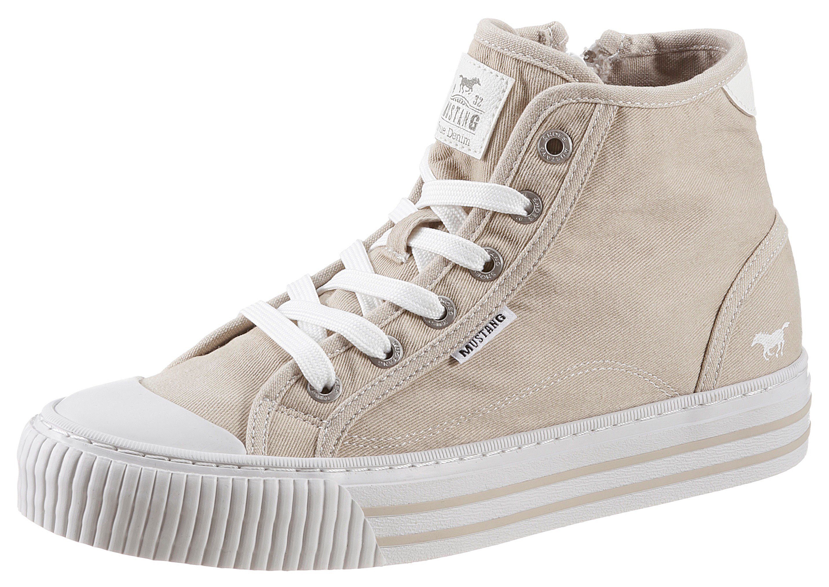 Mustang Shoes Plateausneakers veterschoen, vrijetijdsschoen, high top-sneaker met rits