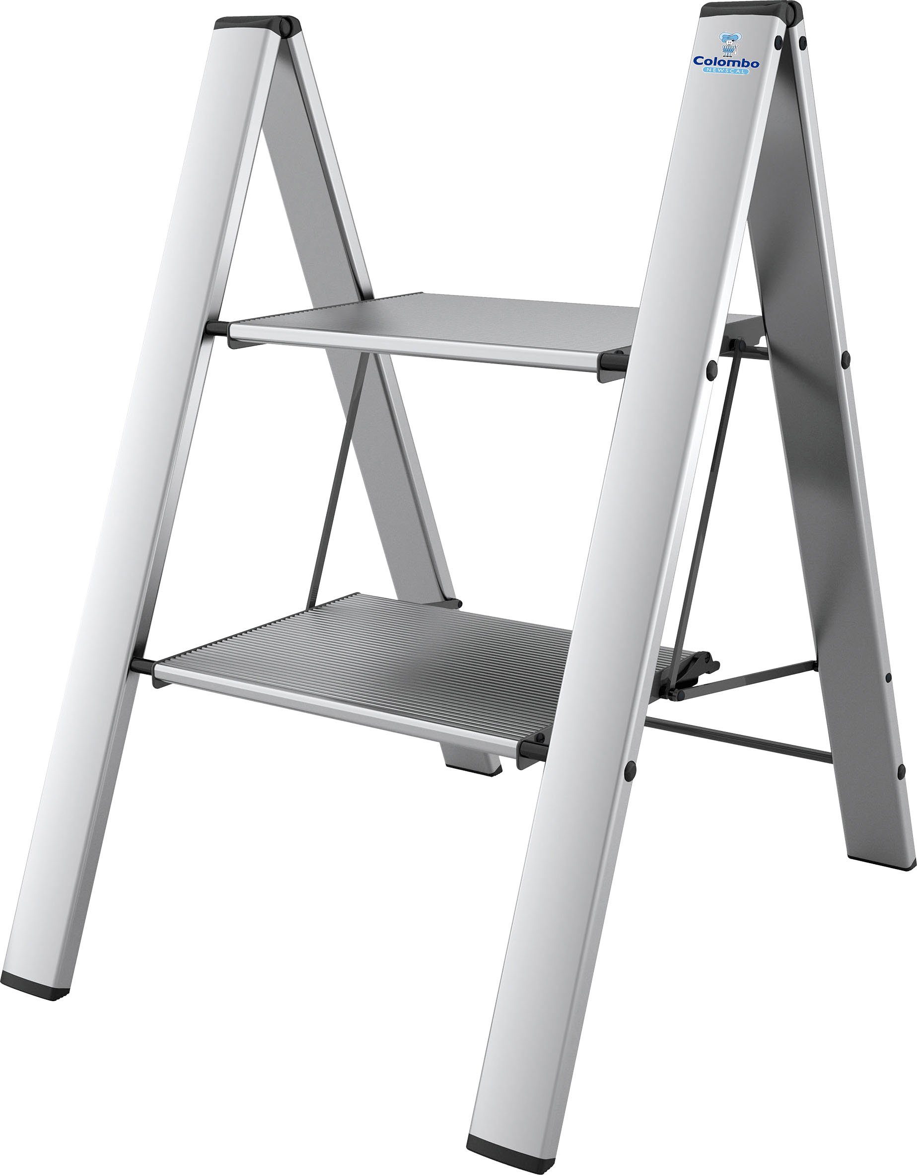 Colombo Newscal Huishoudtrapje Leonardo Black 1 2-traps, draagvermogen 150 kg, aluminium