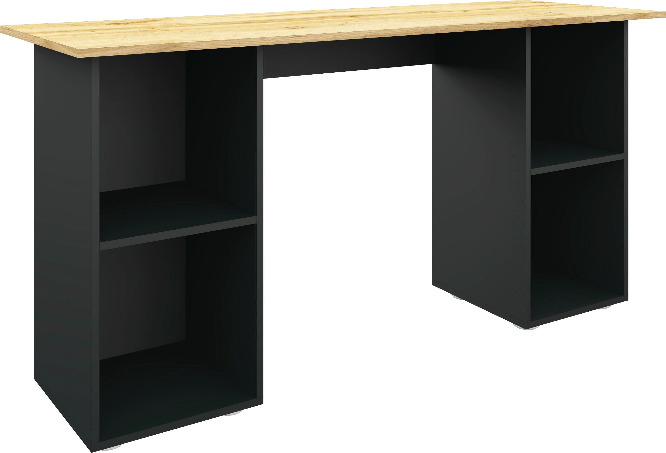 borchardt Möbel Bureau Kai Kast-bureau met veel opbergruimte, breedte 150 cm, Made in Germany bureaus zwart