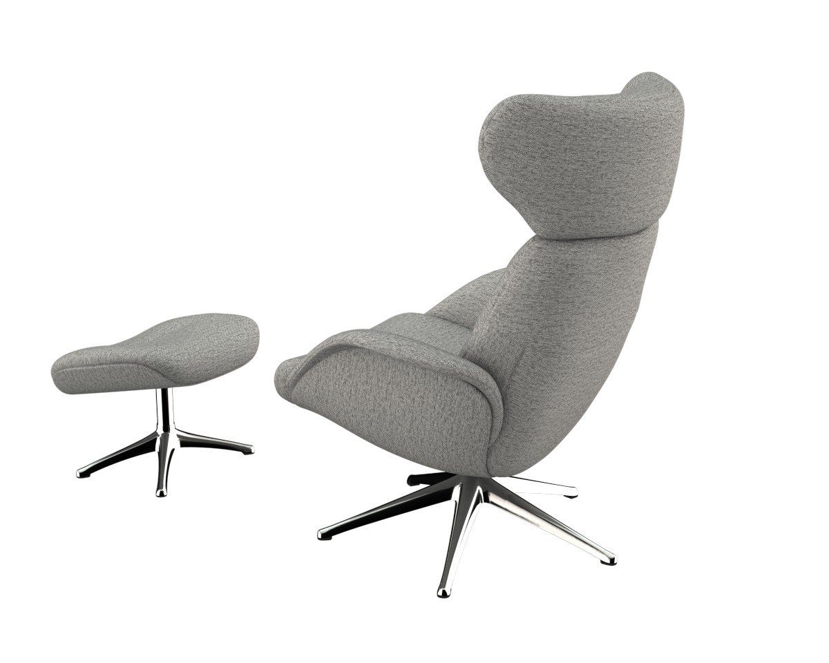 FLEXLUX Relaxfauteuil More, functionele stoel, gestoffeerde stoel, armleunstoel, TV-fauteuil Premium comfort, rug- en hoofdeindeverstelling, draaibaar, voet van aluminium