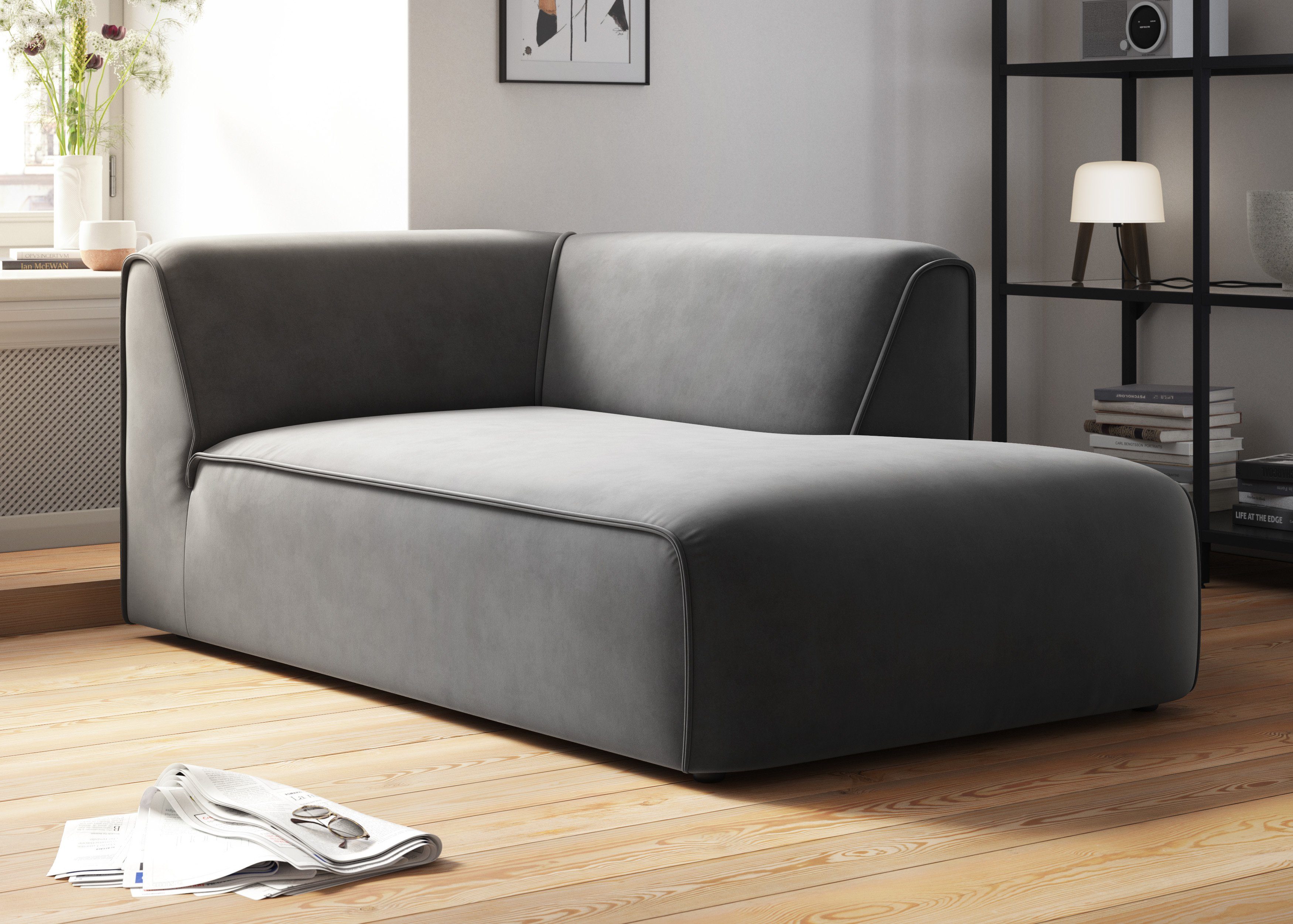 RAUM.ID Ottomane Merid chaise longue, afmetingen B/D/H: 100/162/70 cm als module of apart te gebruiken, voor individuele samenstelling