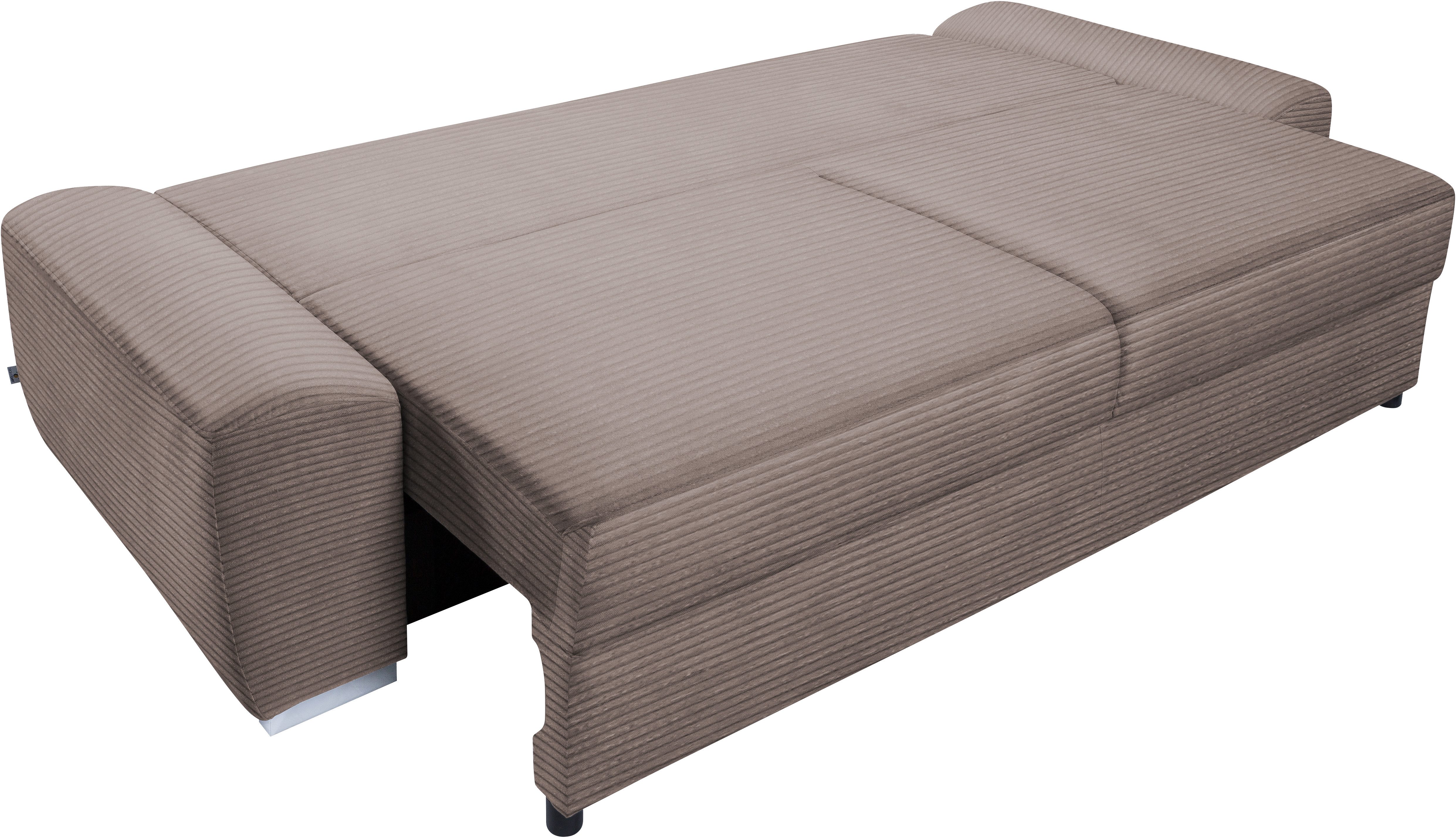 exxpo - sofa fashion 2-zitsbank SOLSBURY, bank, slaapbank incl. pocketvering-bekleding, bedfunctie en opbergruimte, in cord
