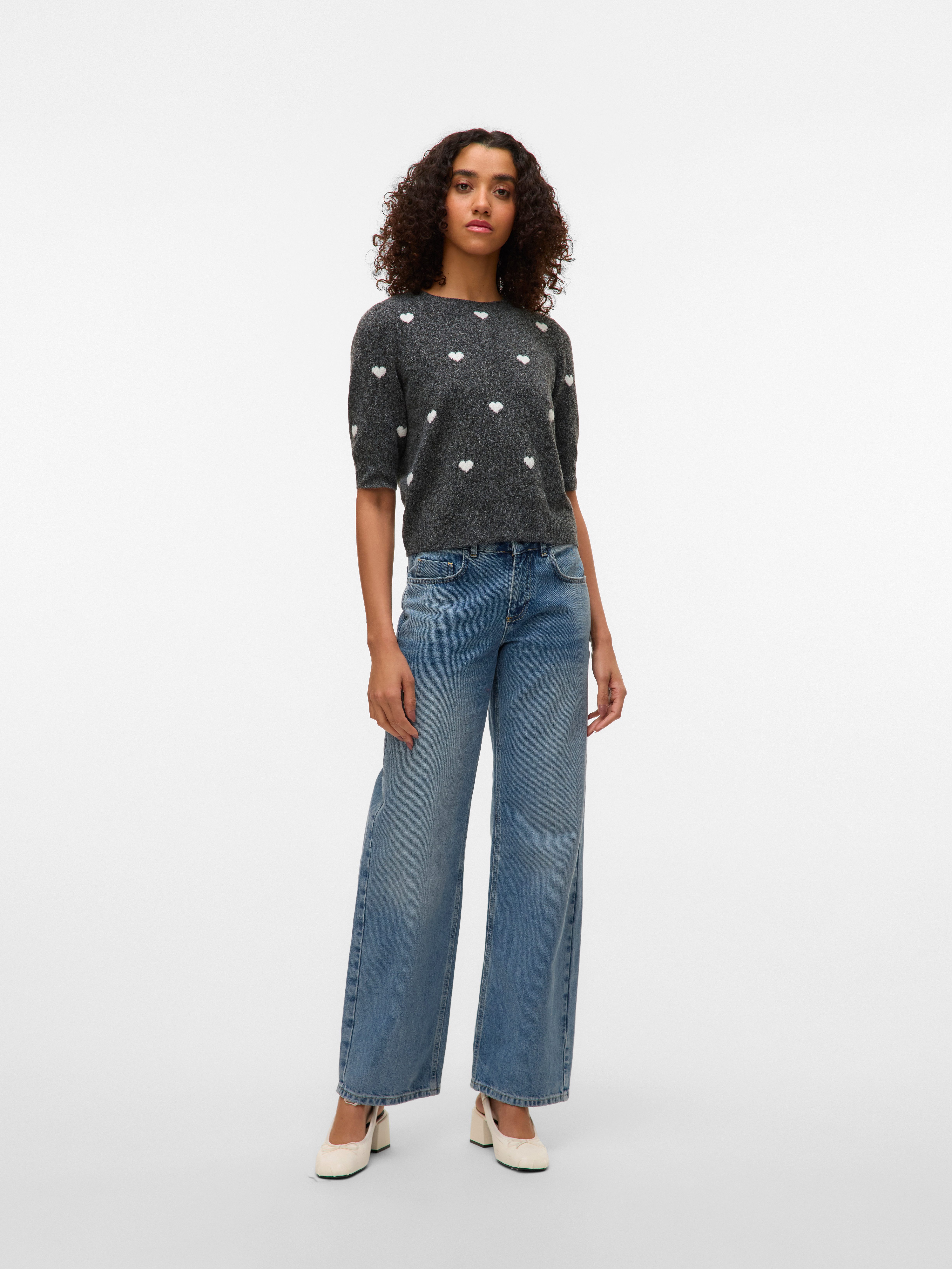 Vero Moda Trui met korte mouwen VMDOFFY INTARSIA 2/4 O-NK PULLOV GA NOOS