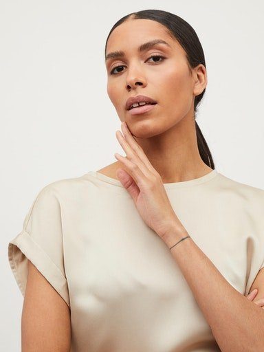 Vila Shirt met korte mouwen VIELLETTE S S SATIN TOP NOOS