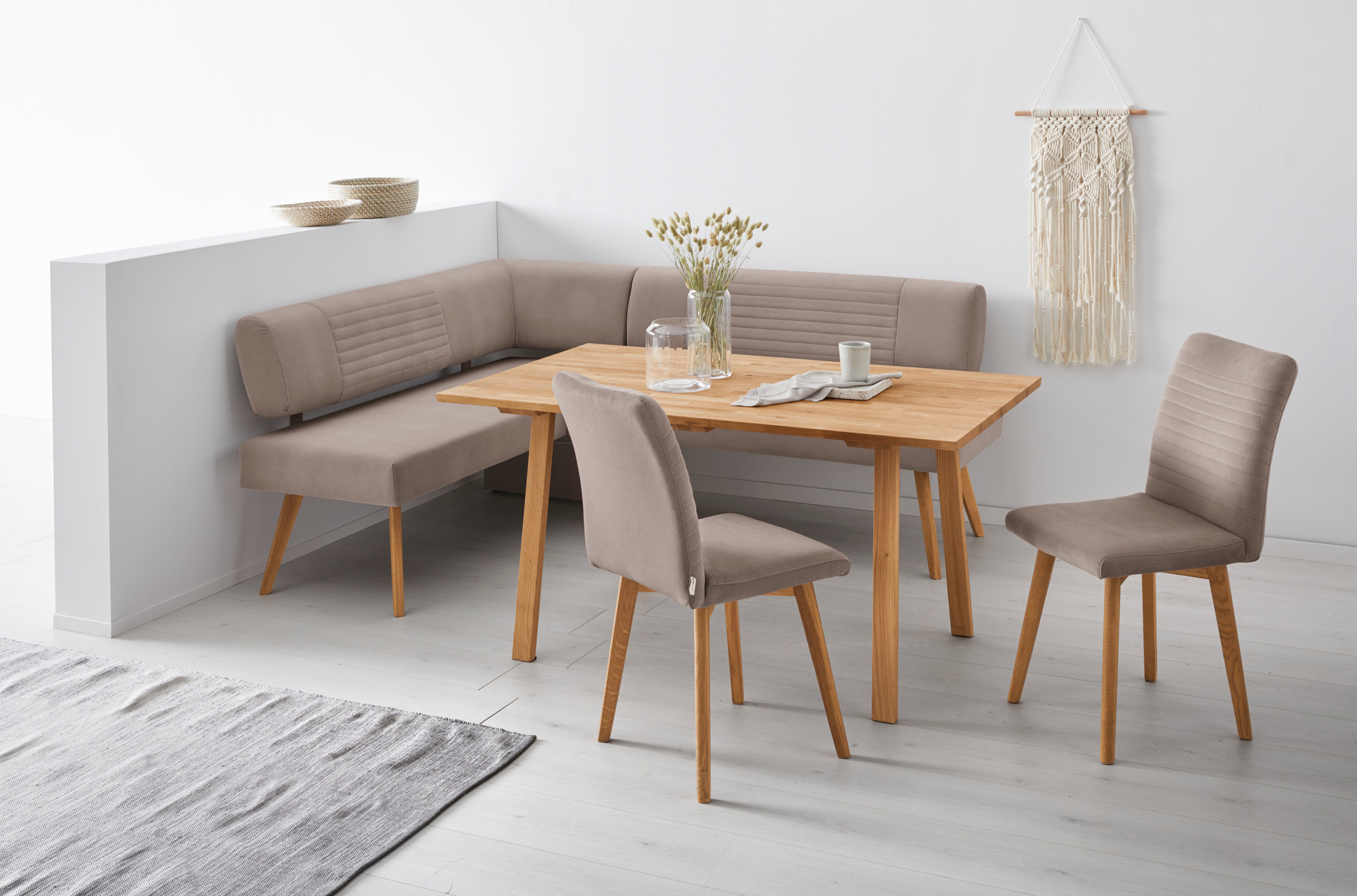 OTTO products Eetkamerstoel Alessja Bekleding van microvezel, frame van eiken massief hout (set, 2 stuks)