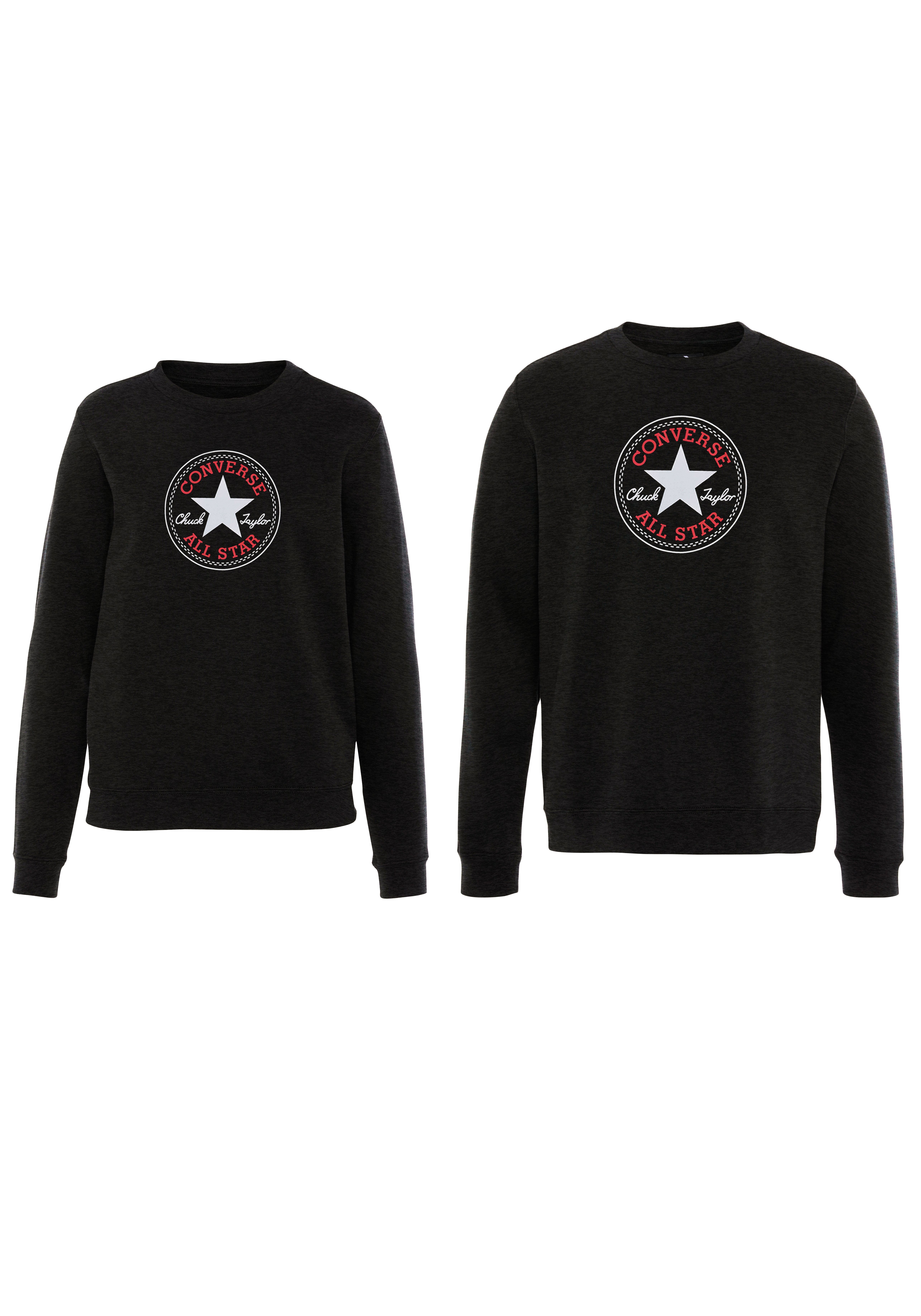 converse sweatshirt unisex all star patch brushed back zwart