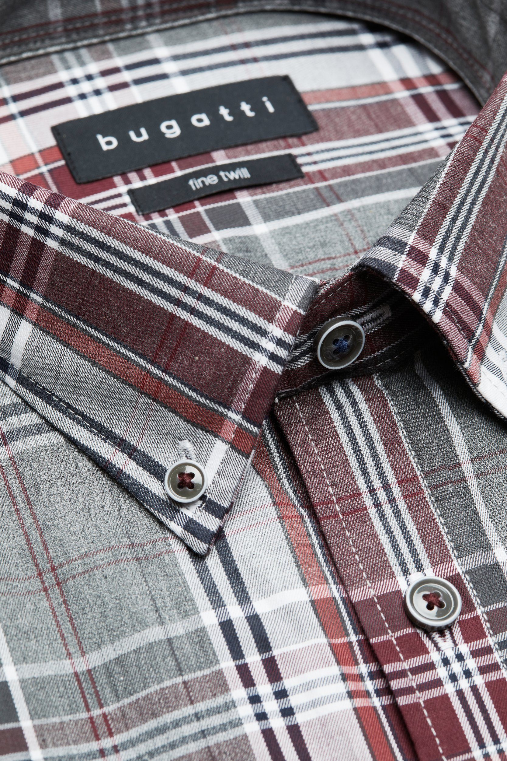 Bugatti Overhemd met lange mouwen met geruit patroon