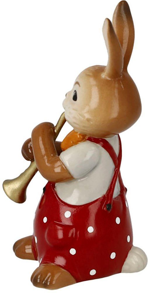 Goebel Paashaas Figuur Haas - Schattige Fluitspeler Osterfiguur, decoratieve figuur, Pasen, Pasen decoratie (1 stuk)