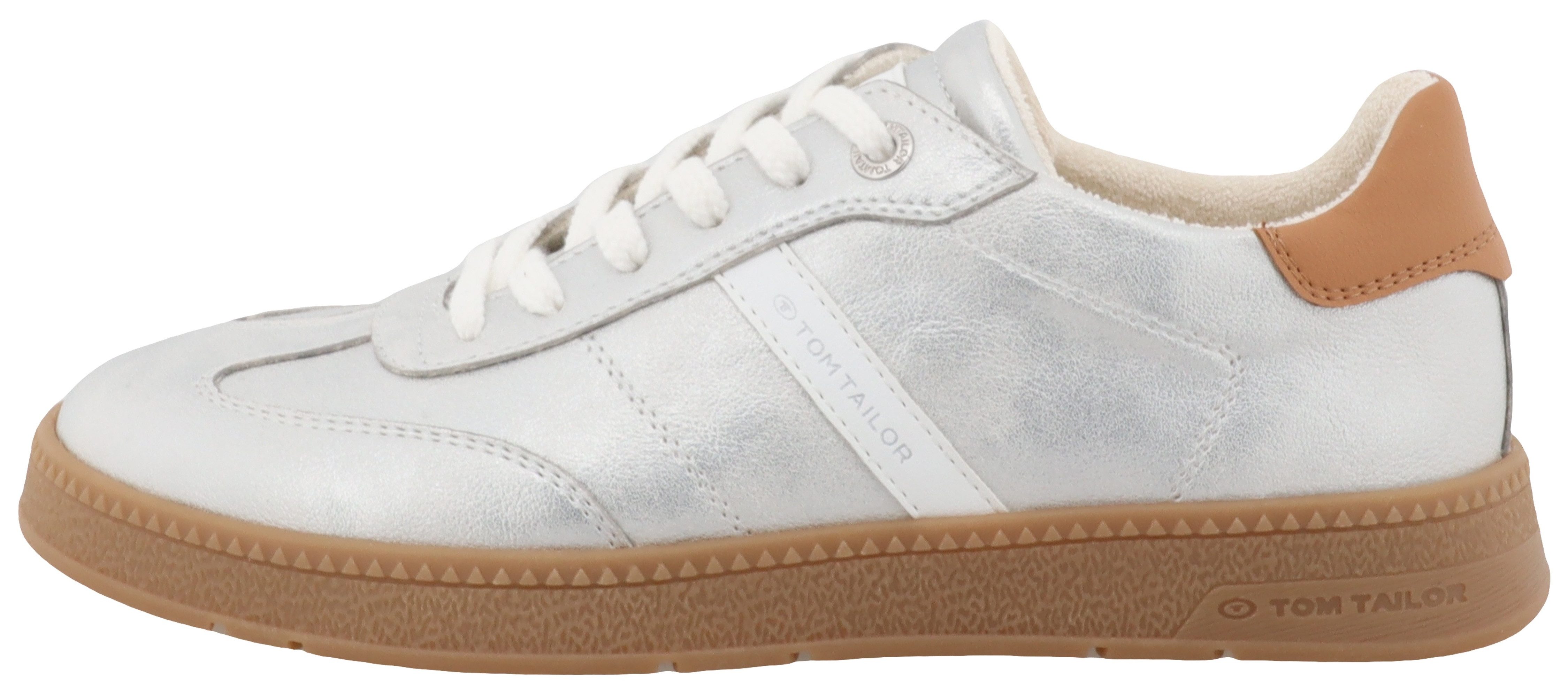 Tom Tailor Sneakers , veterschoenen, vrijetijdsschoen, lage schoen met contrastafwerking op de hiel