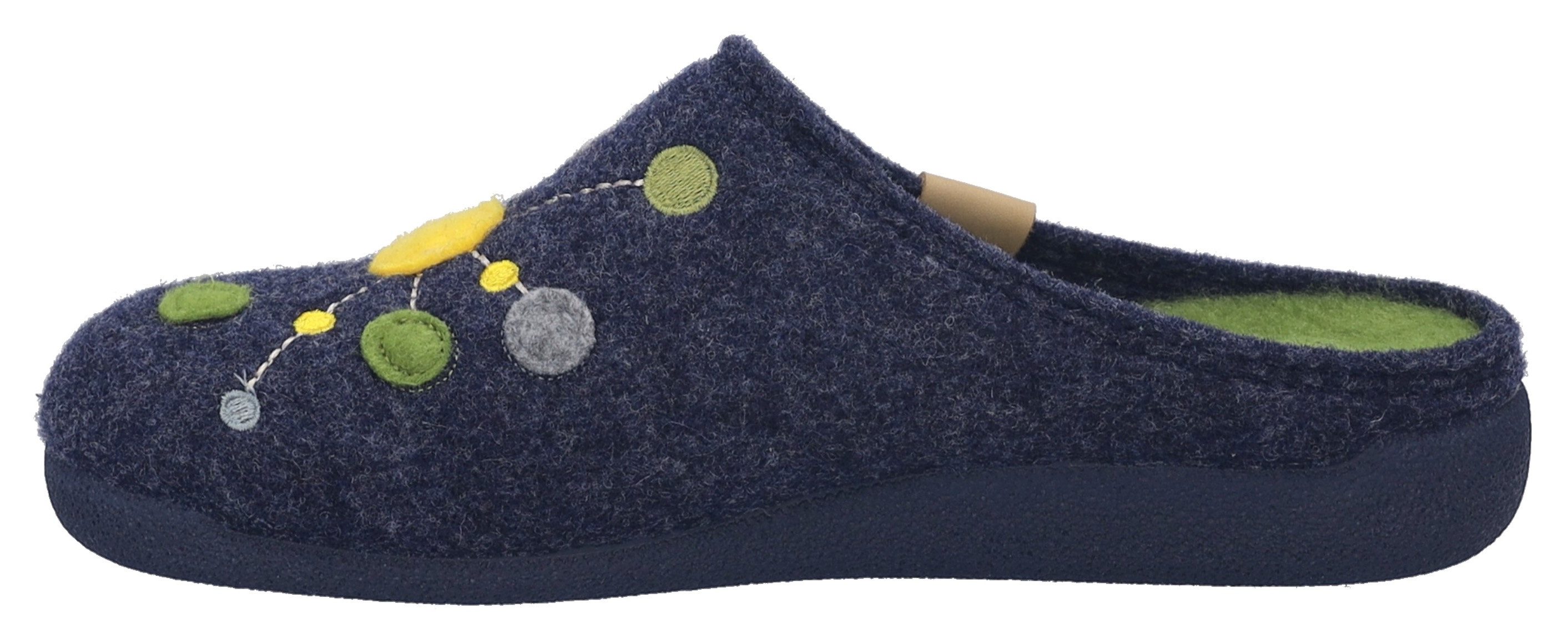 Josef Seibel Pantoffels Cara 02 Pantoffel, slipper met kleurrijke versiering