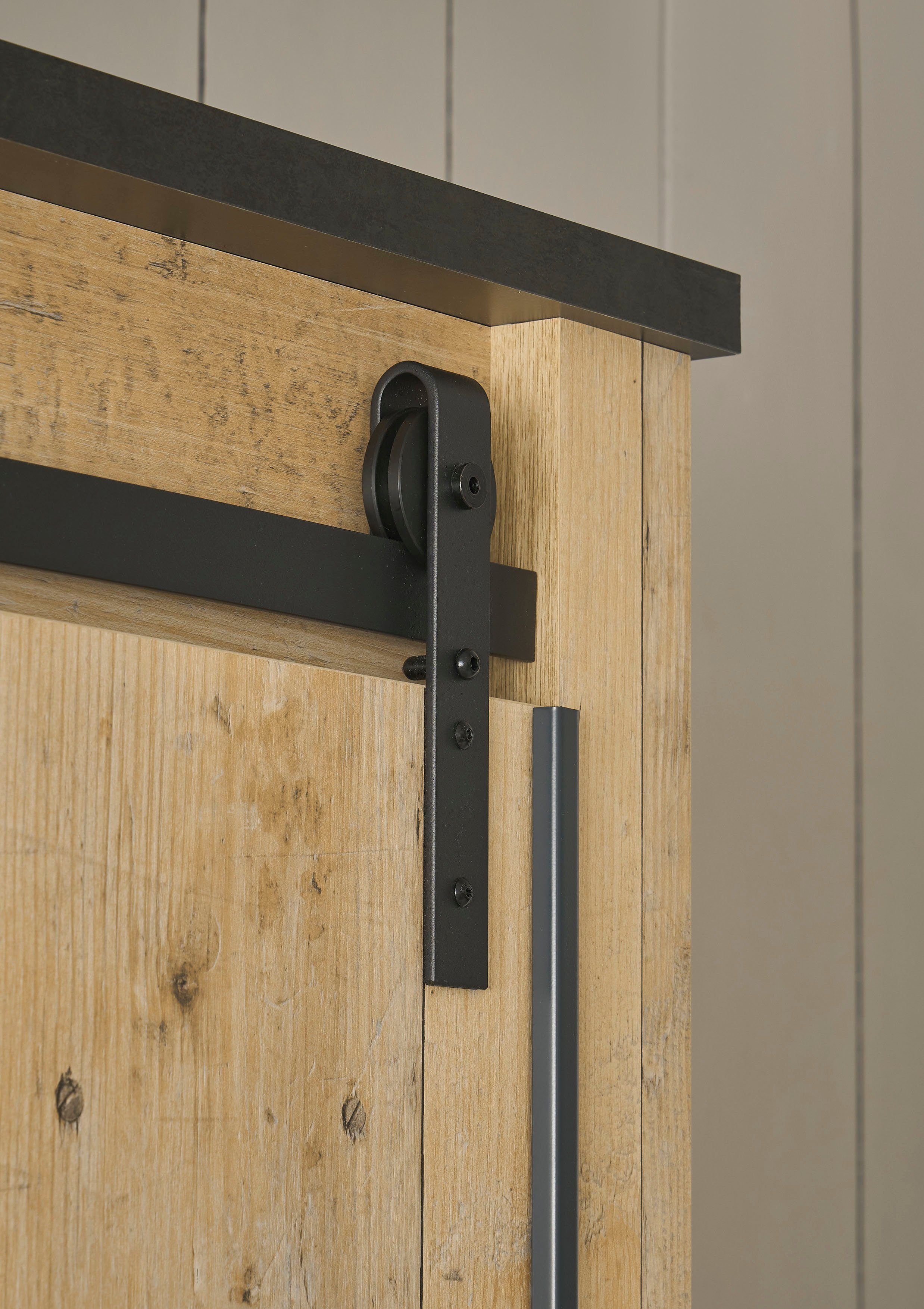 Home affaire Slaapkamerserie Sherwood Ligoppervlak 180 x 200 cm, kast 3-deurs 201 cm breed (4-delig)