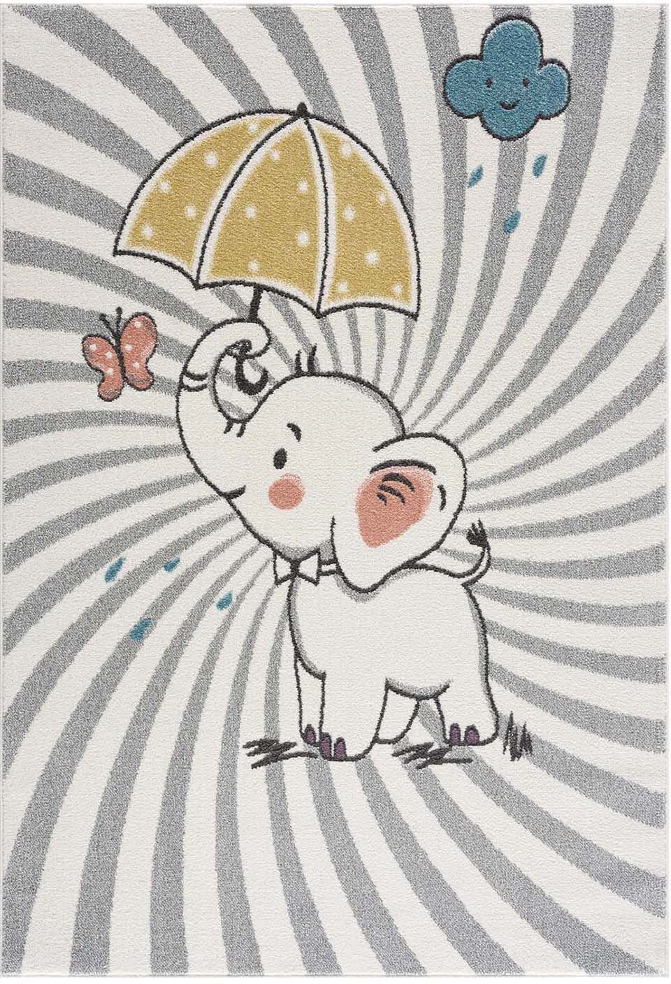 Carpet City Kindervloerkleed Anime9388 Speelkleed, olifant, zachte pool, gemakkelijk in onderhoud, kinderkamer