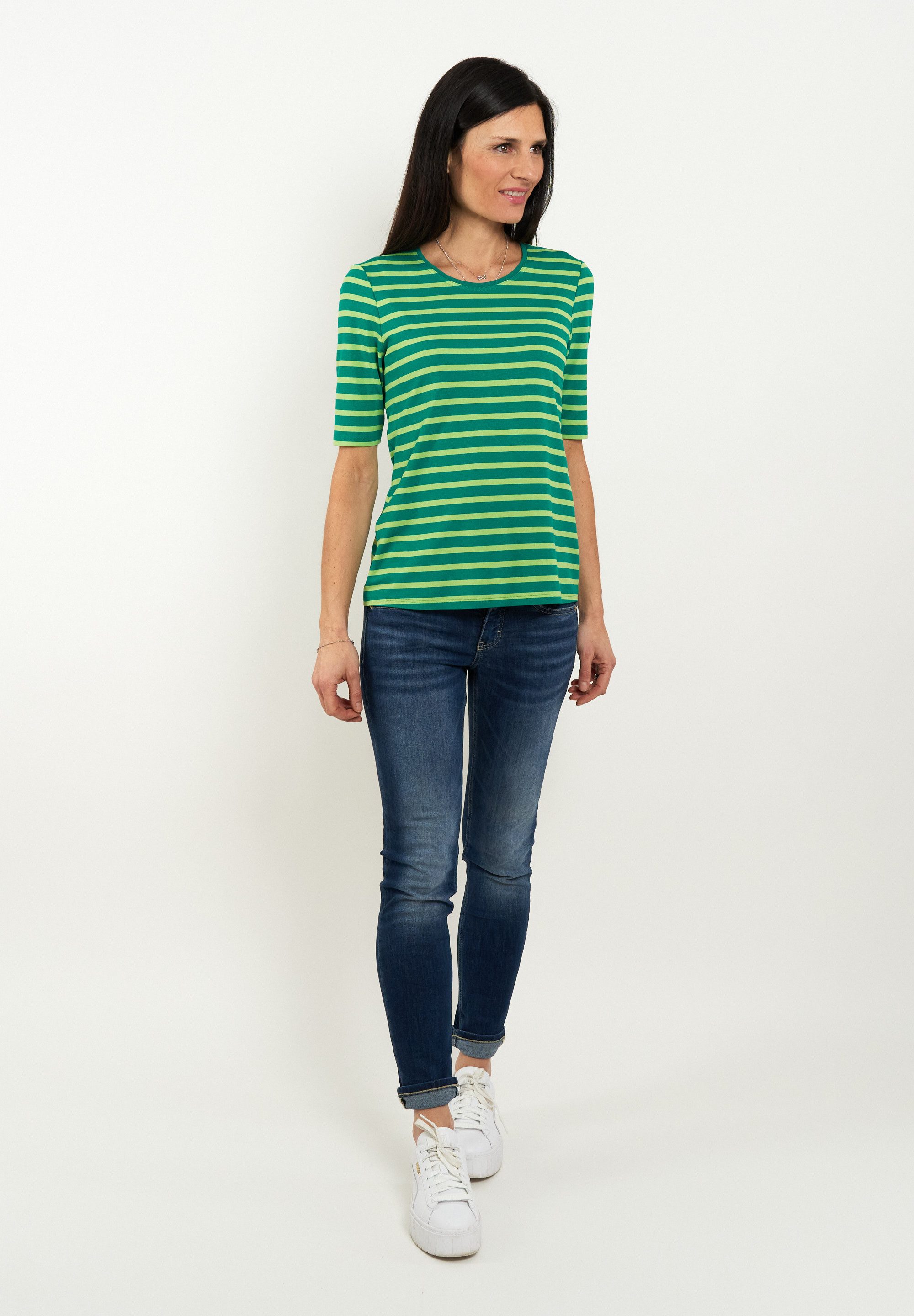 Seidel Moden T-shirt met streepjespatroon, made in germany