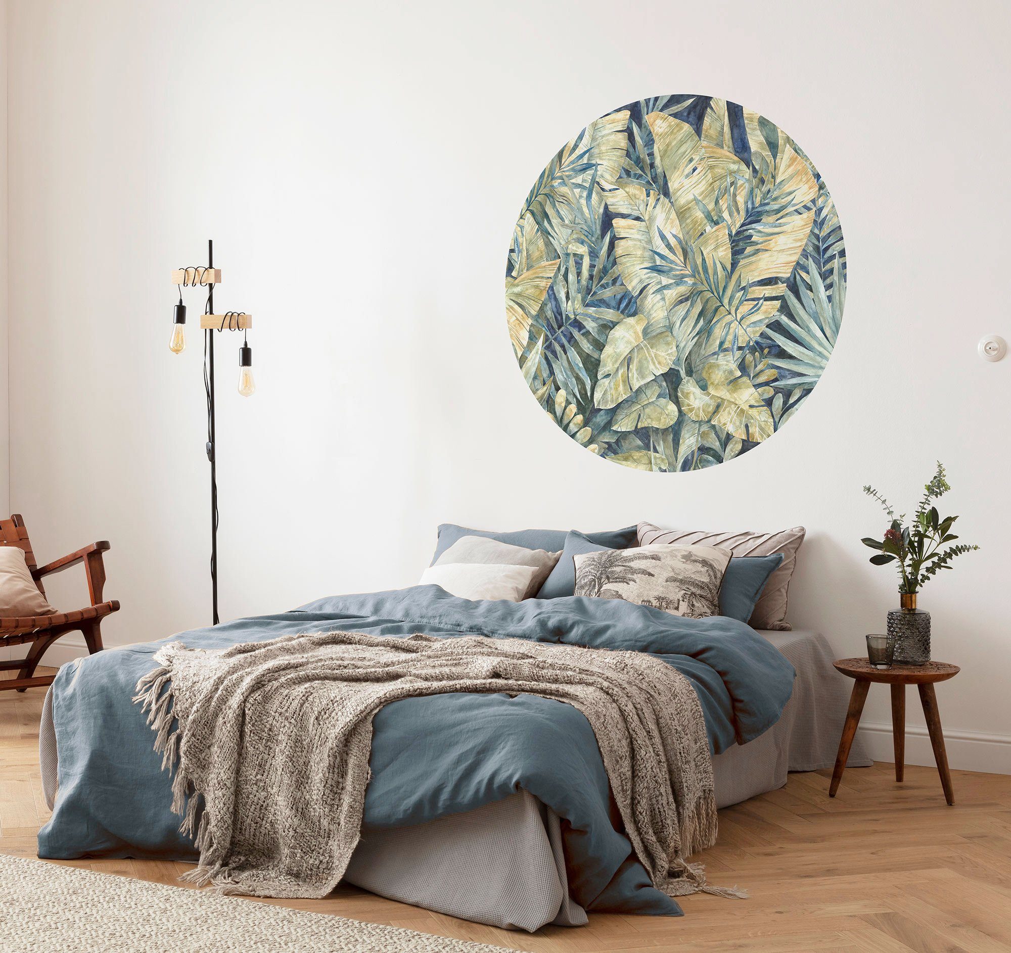 Komar Fotobehang Zelfklevend vlies - Feuilles Tropicales - Afmeting 125 x 125 cm (1 stuk)