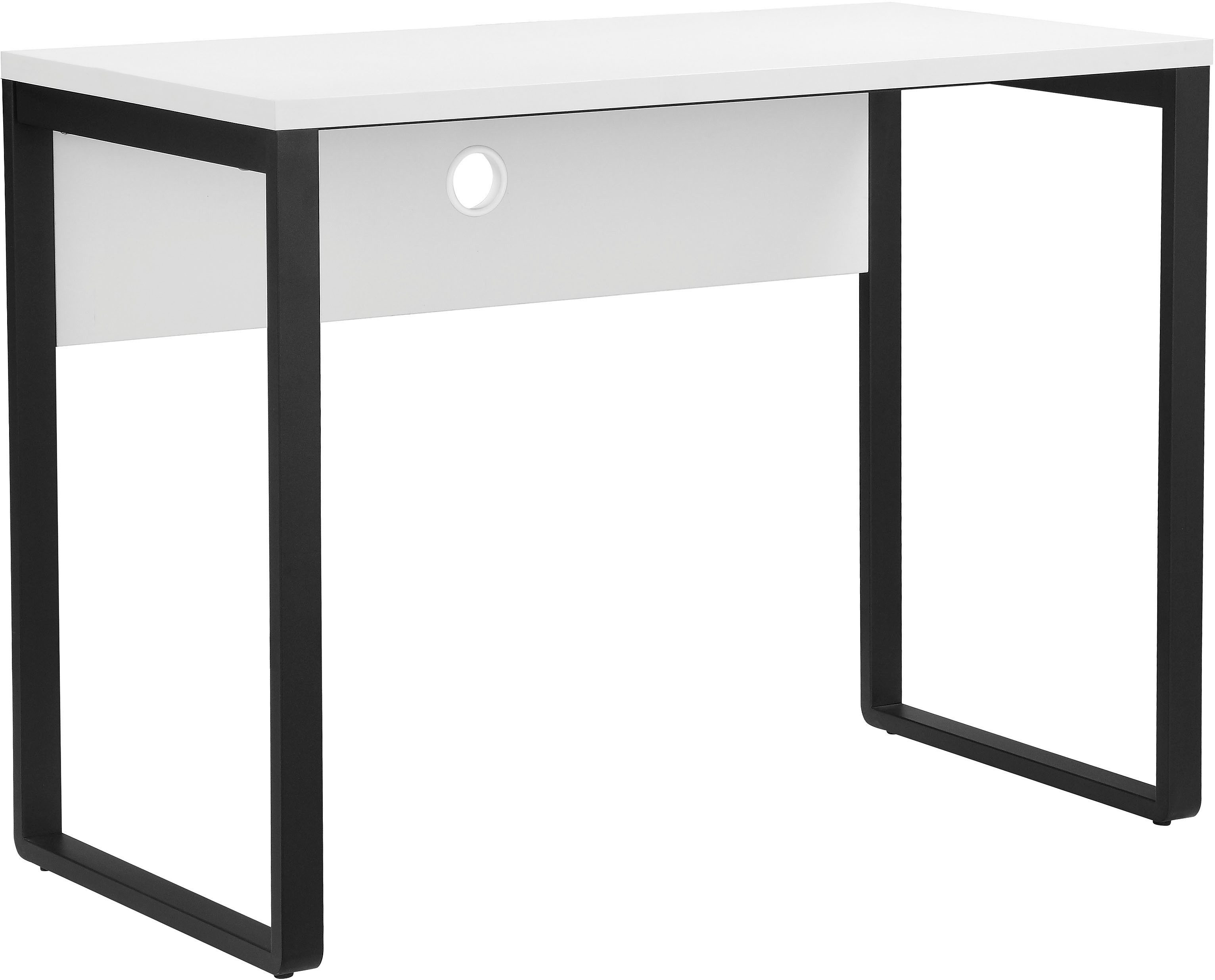 Places of Style Bureau Moid Computertafel, kabeldoorvoer, metalen slede, breedte 100 cm