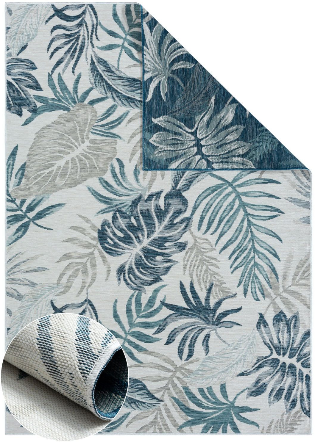 Myflair Möbel & Accessoires Vloerkleed Rif voorraadopruiming Omkeerbaar tapijt, bladerenmotief, geschikt voor buiten, balkon, terras