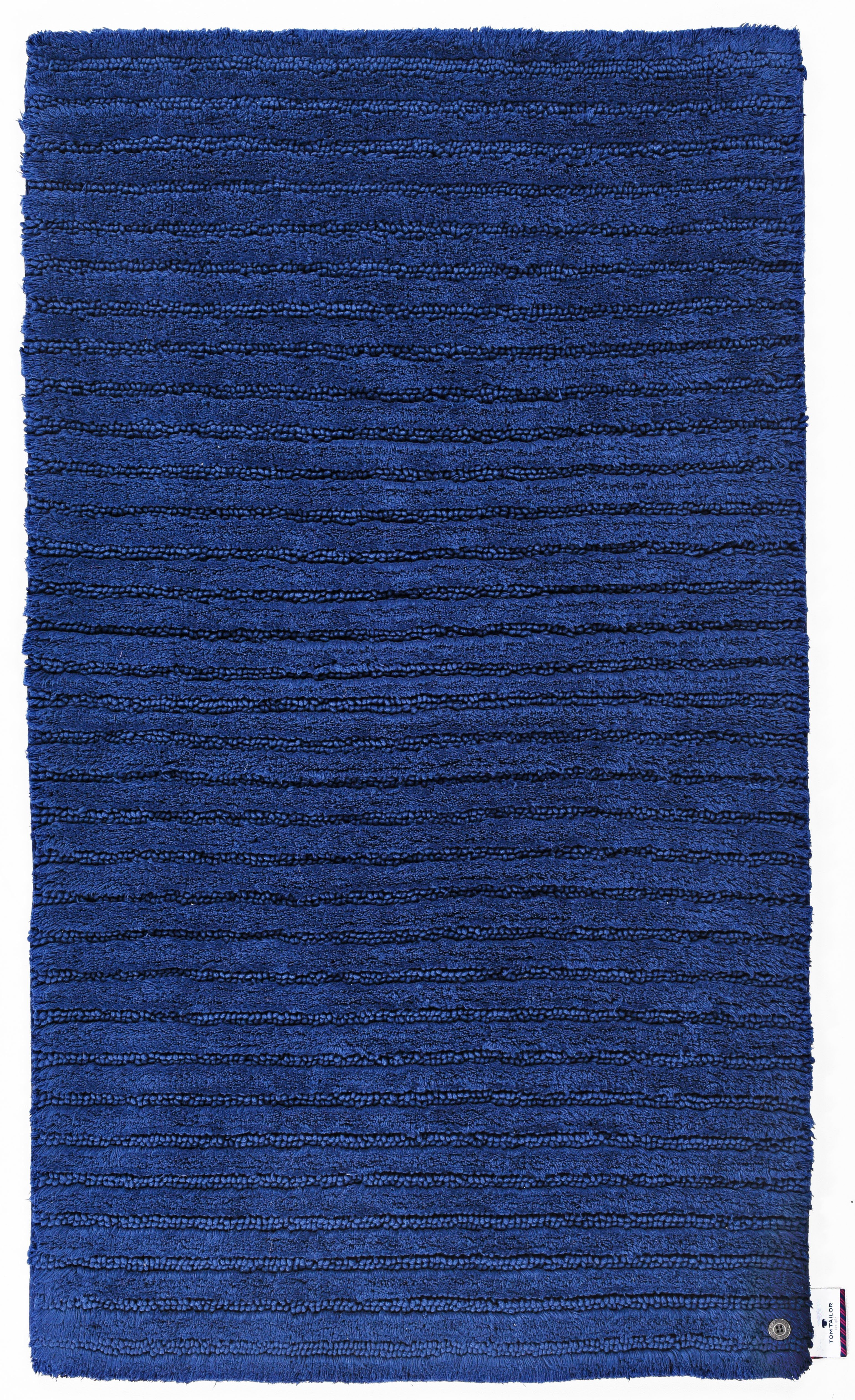 TOM TAILOR HOME Badmat Cotton Stripes Unikleurig, gestreept, puur katoen, reliëfeffect (1 stuk) badmatten maat 1 blauw