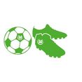 wall-art wandfolie vfl wolfsburg - voetbalschoenen (1 stuk) groen