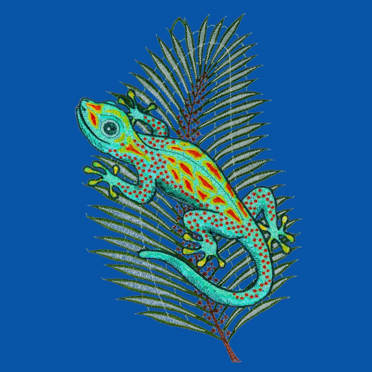W. Reuter & Sohn - Plauener Spitze® Raamdecoratie "gekko" in kleur