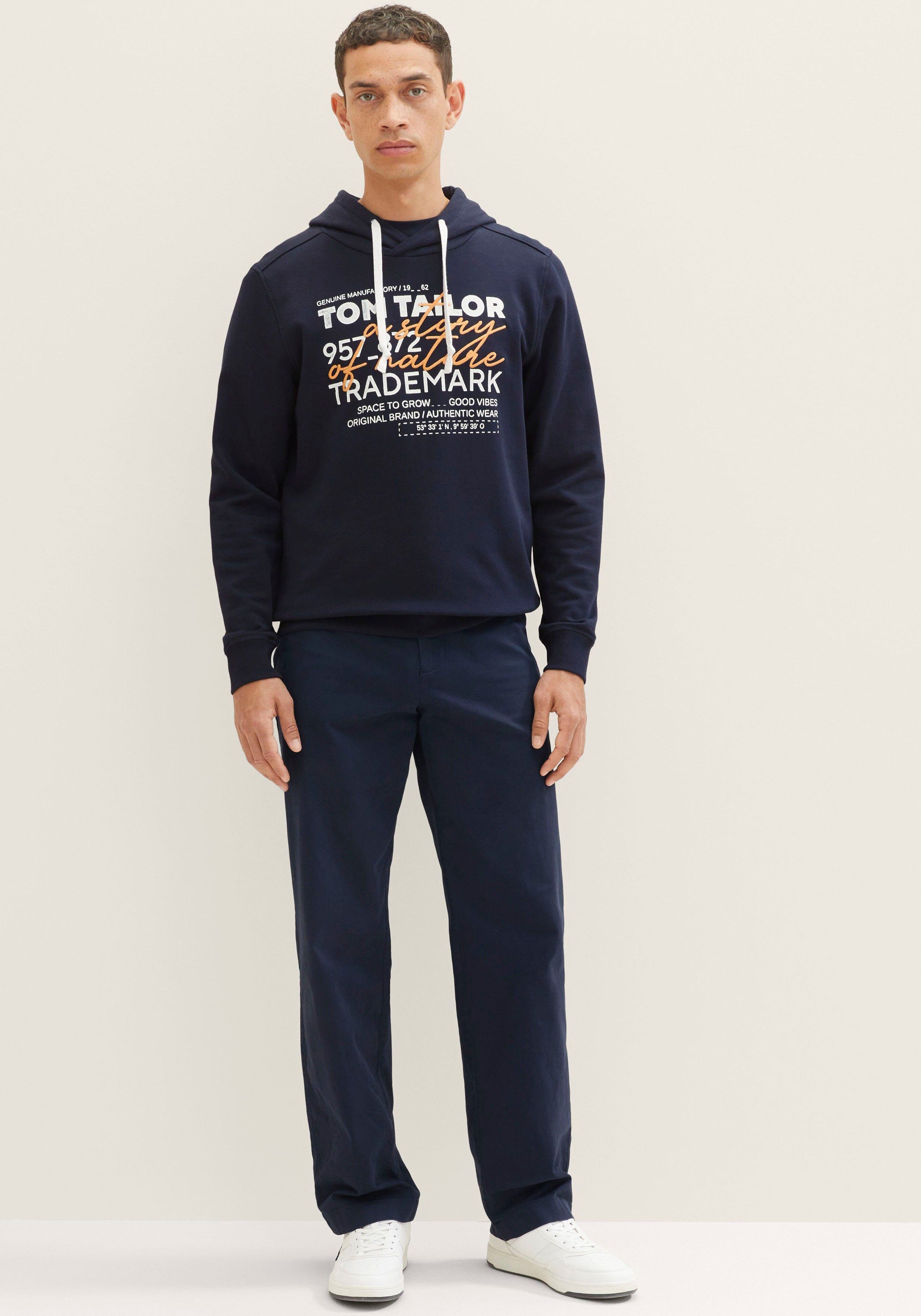 Tom Tailor Hoodie met casual frontprint + borduursel