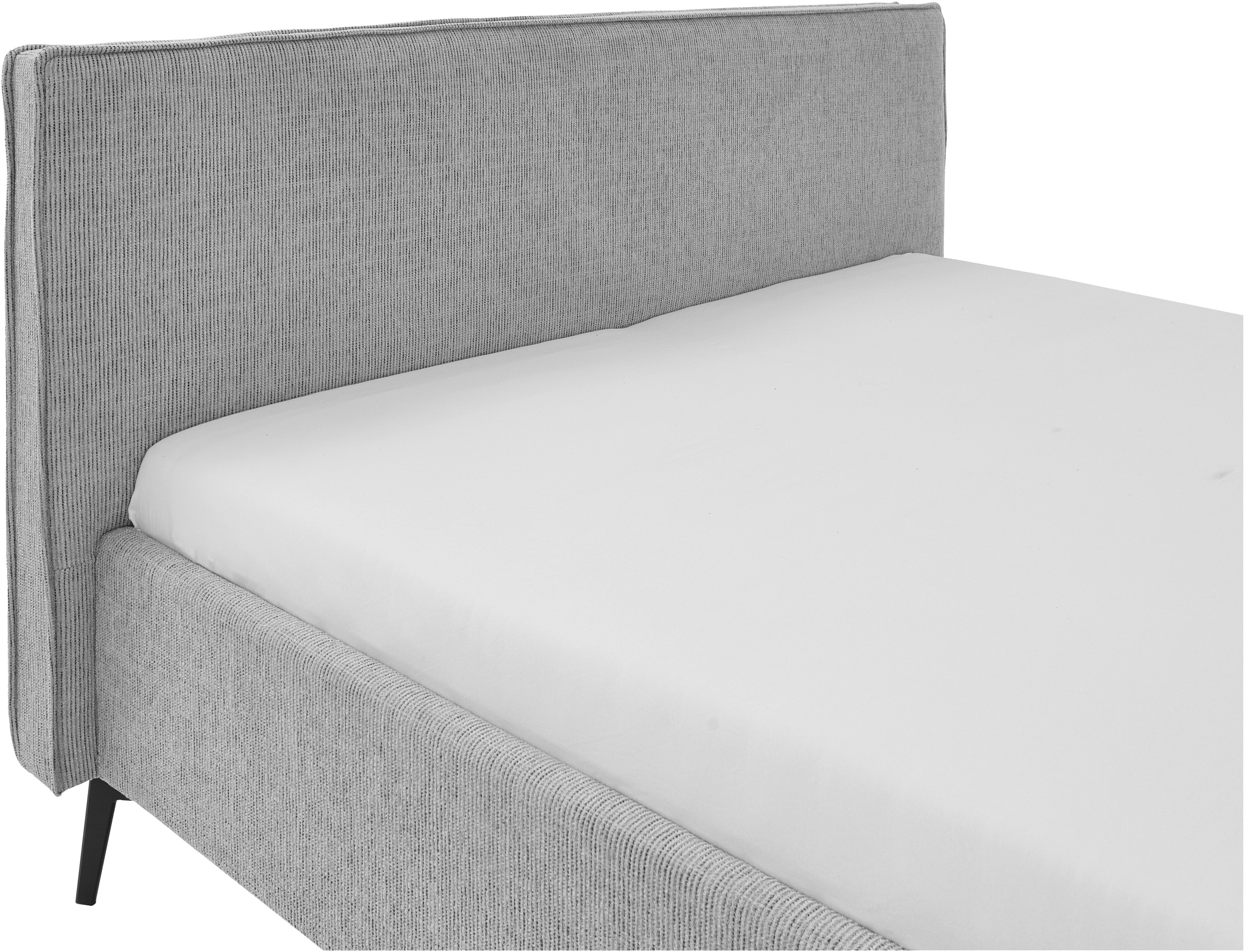 meise.möbel Gestoffeerd bed Riva II met zwarte metalen poten, naar keuze met bedkist