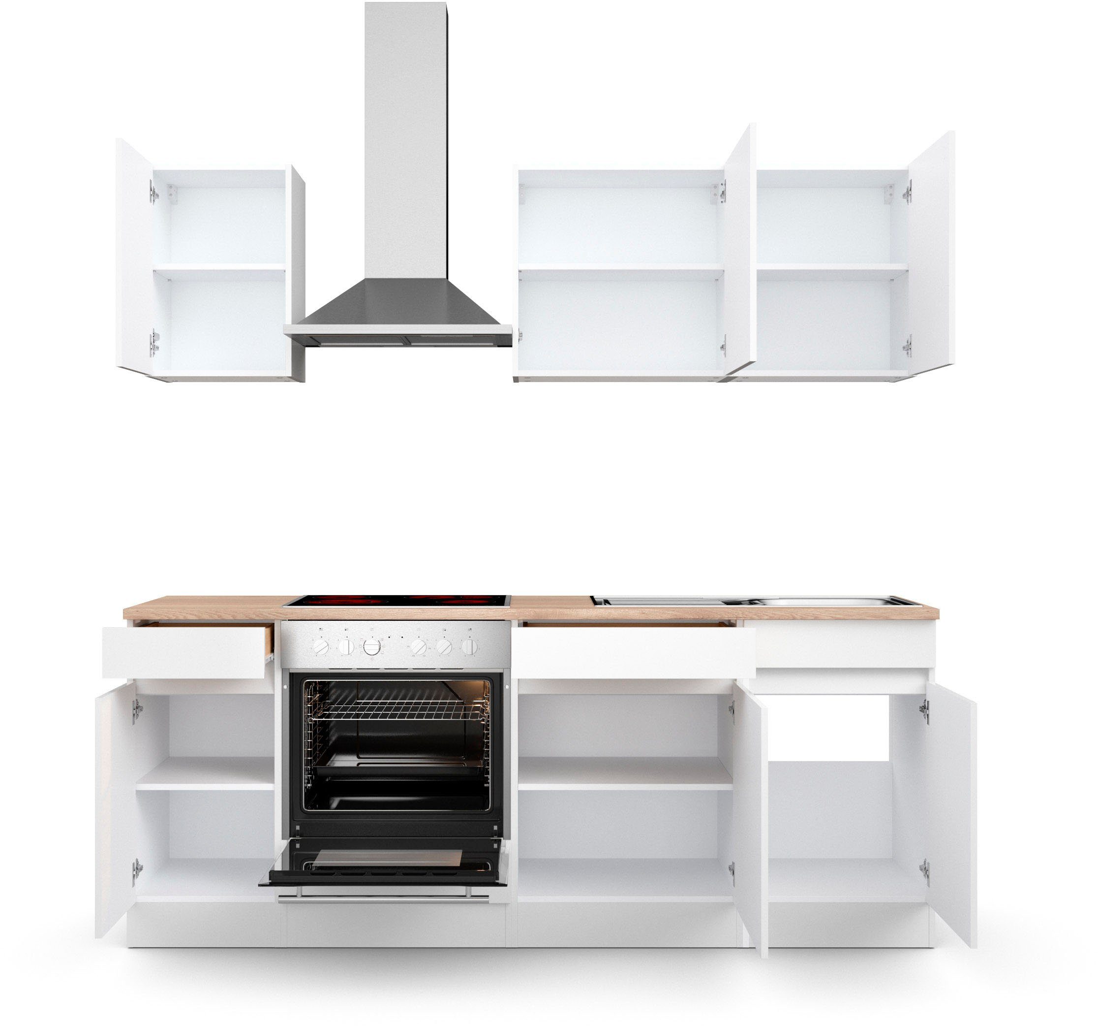 OPTIFIT Keuken Safeli Breedte 210 cm, naar keuze met of zonder Hanseatic elektrische apparaten