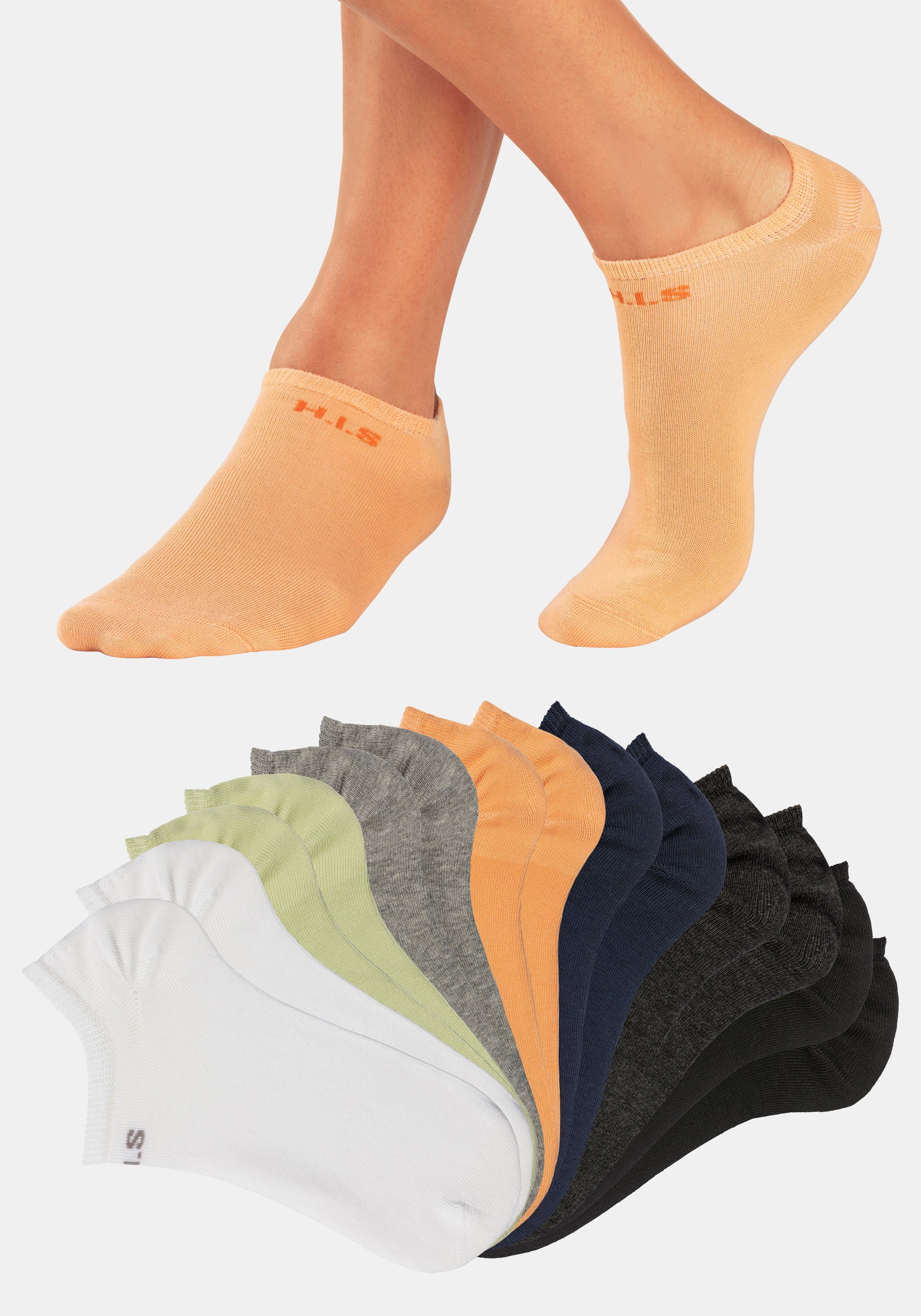 H.I.S Sneakersokken met ingebreid logo (set)
