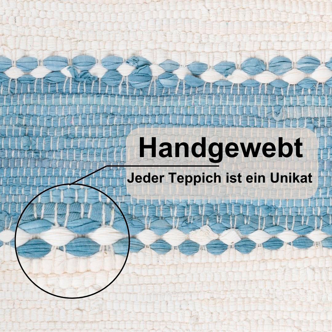 Myflair Möbel & Accessoires Vloerkleed Karim Handgeweven tapijt, gestreept, 90% katoen, handgeweven, met franjes