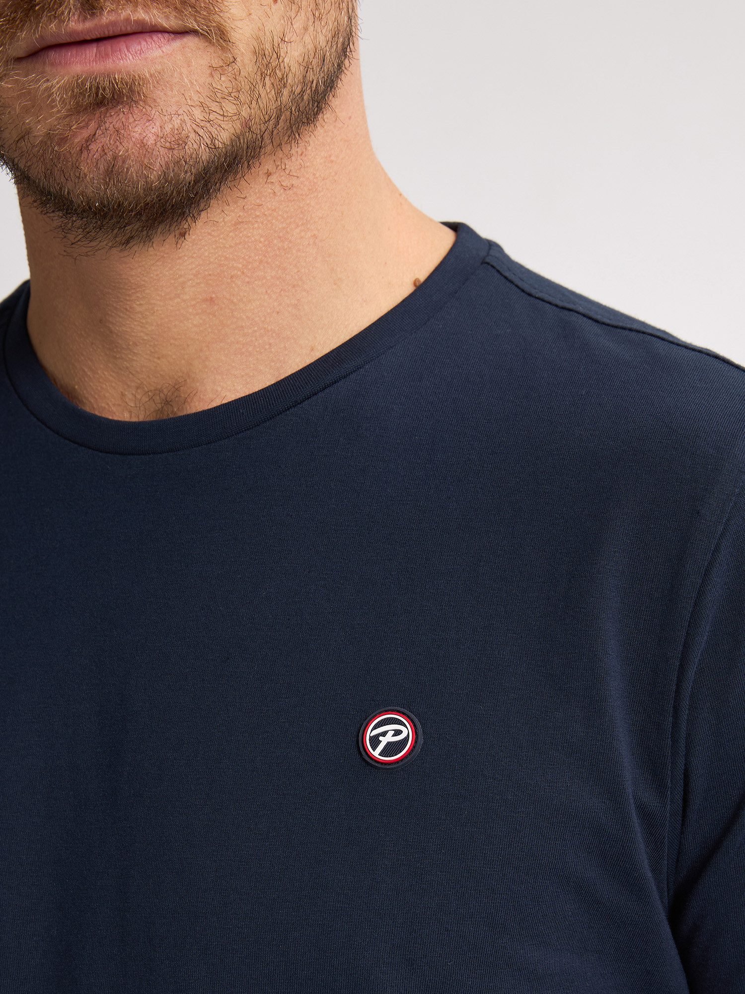 Petrol Industries Shirt met ronde hals met geborduurd logo