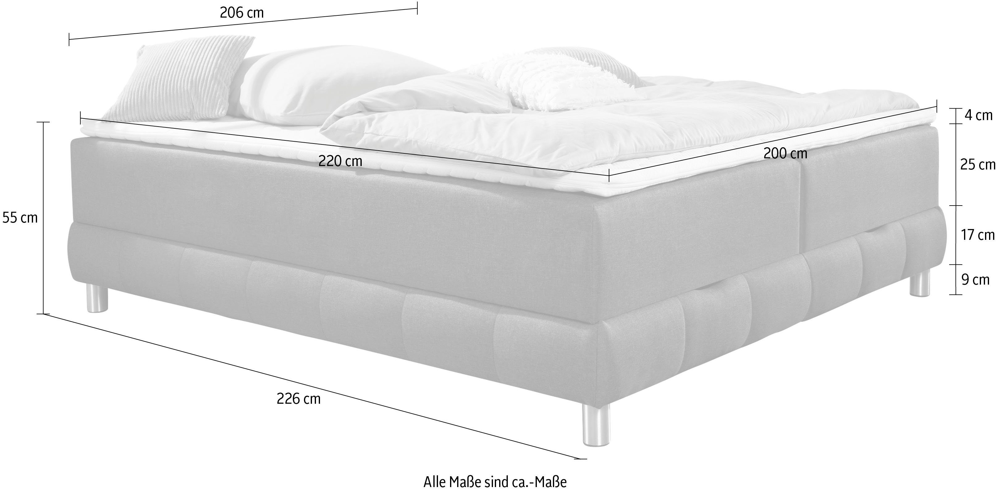 INOSIGN Boxspring Vaasa geschikt voor schuine plafonds, inclusief bedlade en matrastopper