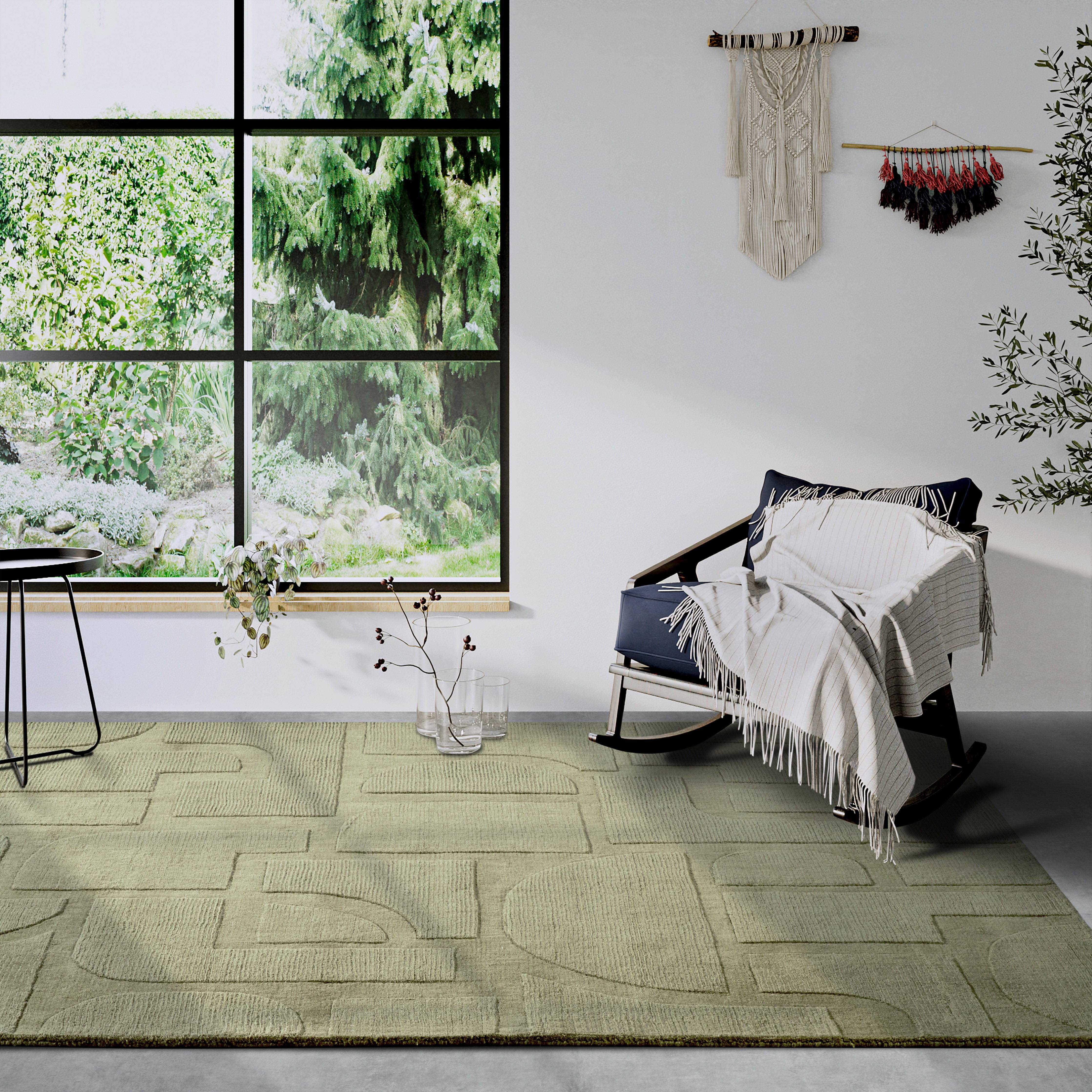 Villeroy & Boch Wollen kleed Alexis Handgeweven, wol, natuur, woonkamer, geometrie, boho, design