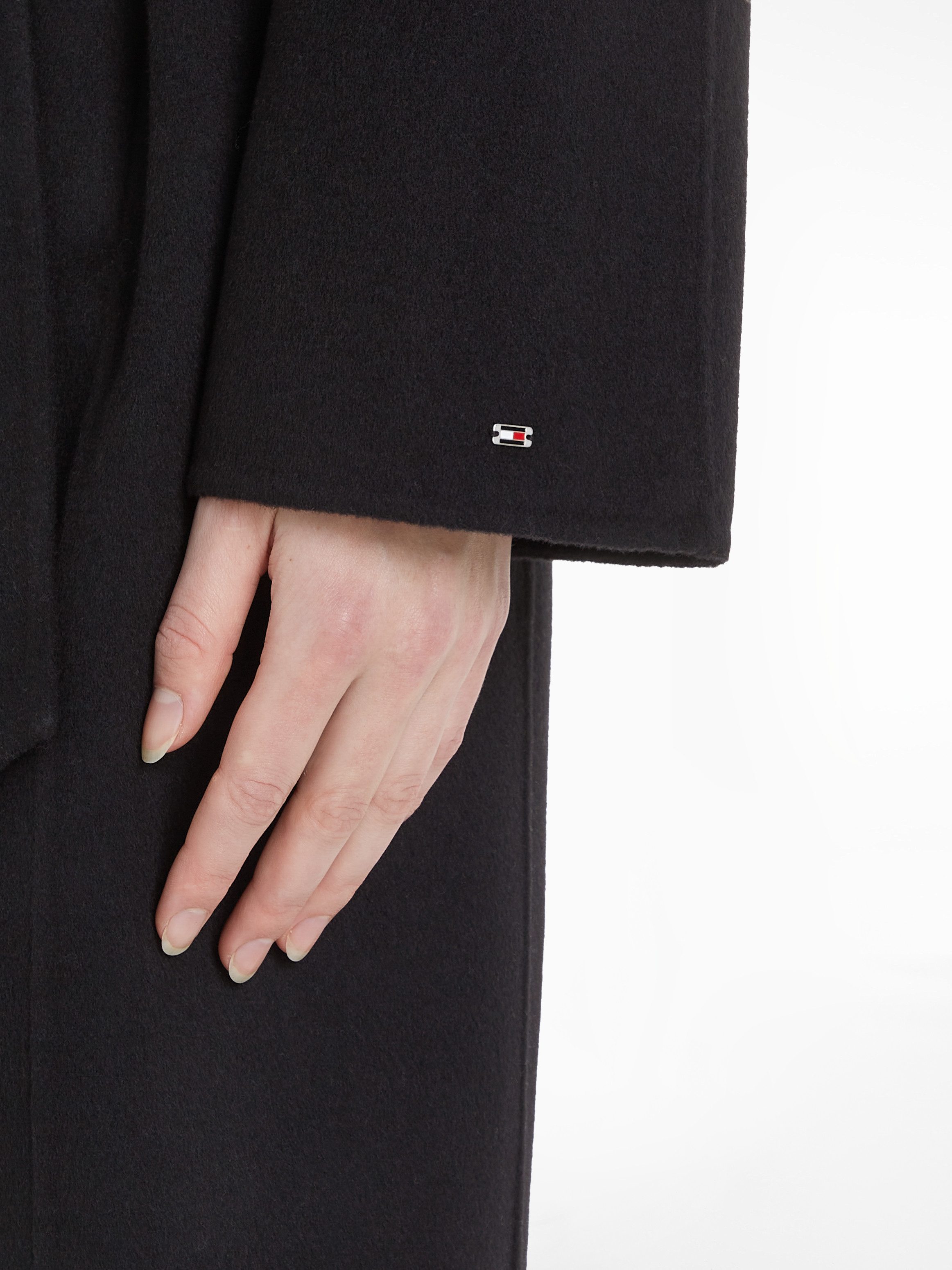 Tommy Hilfiger Korte jas REG DF WOOL BELTED COAT