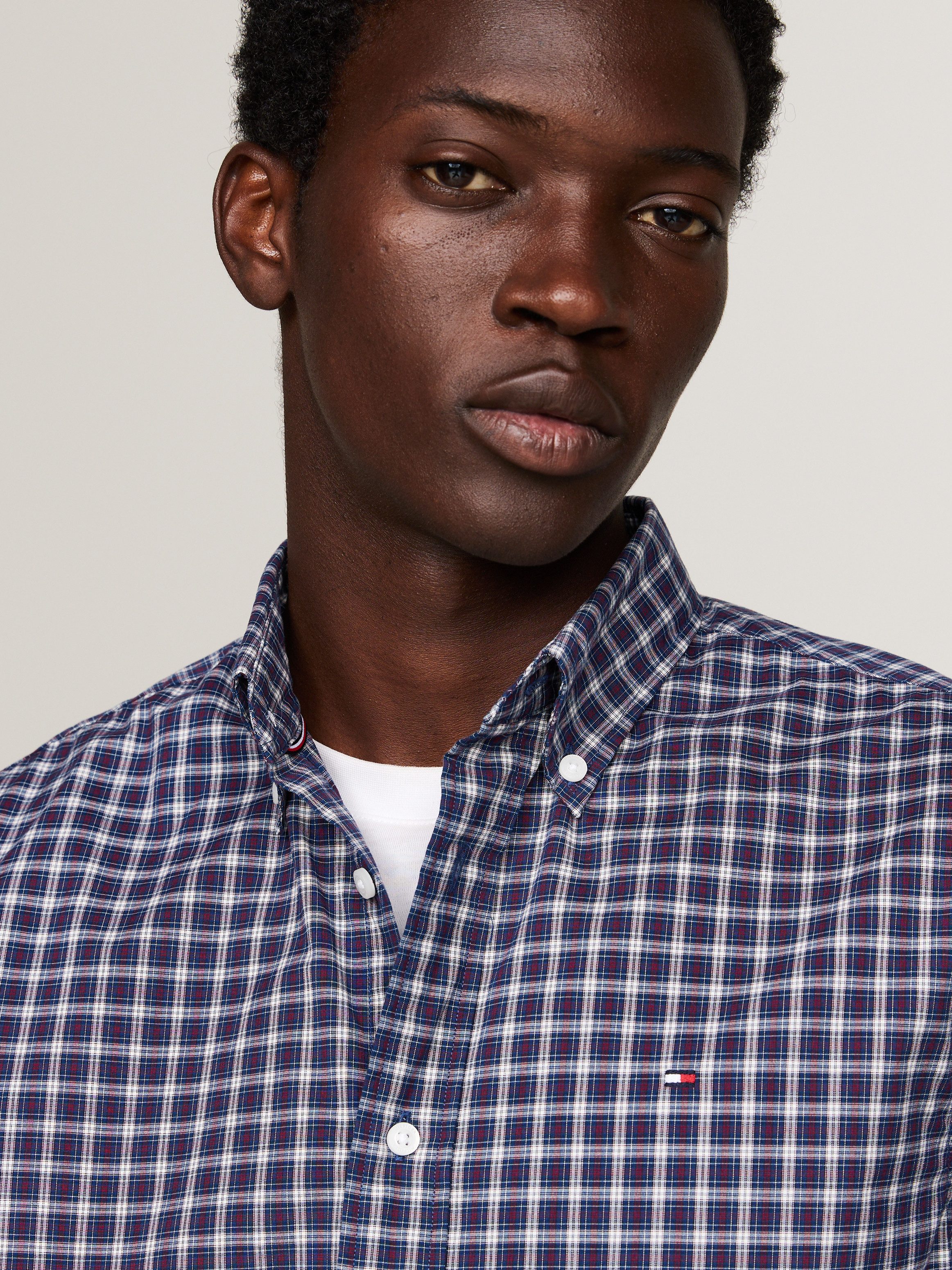 Tommy Hilfiger Overhemd met lange mouwen FLEX POPLIN MINI TARTAN RF SHIRT