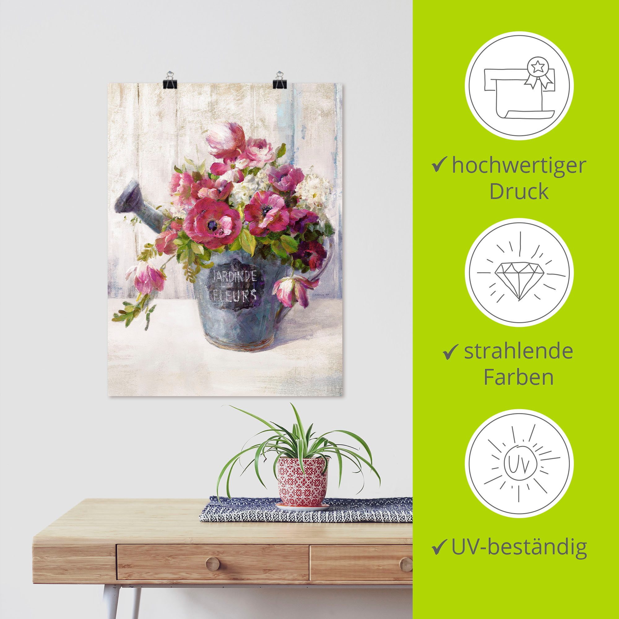 Artland Artprint Bloemen II als artprint op linnen, poster in verschillende formaten maten