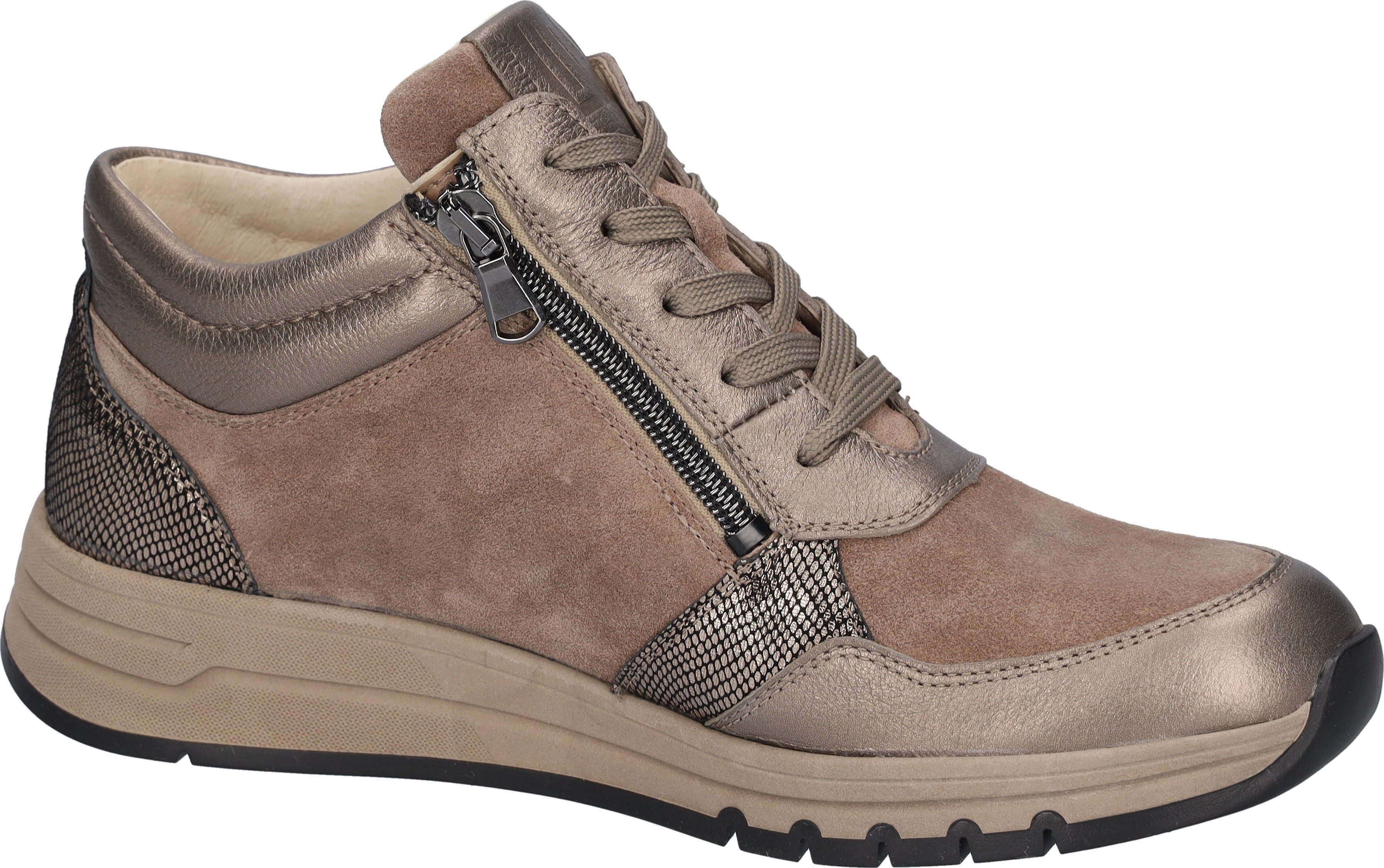 Waldläufer Veterschoenen H-APRIL High top sneaker, veterlaarsje met ritssluitingen, H-wijdte