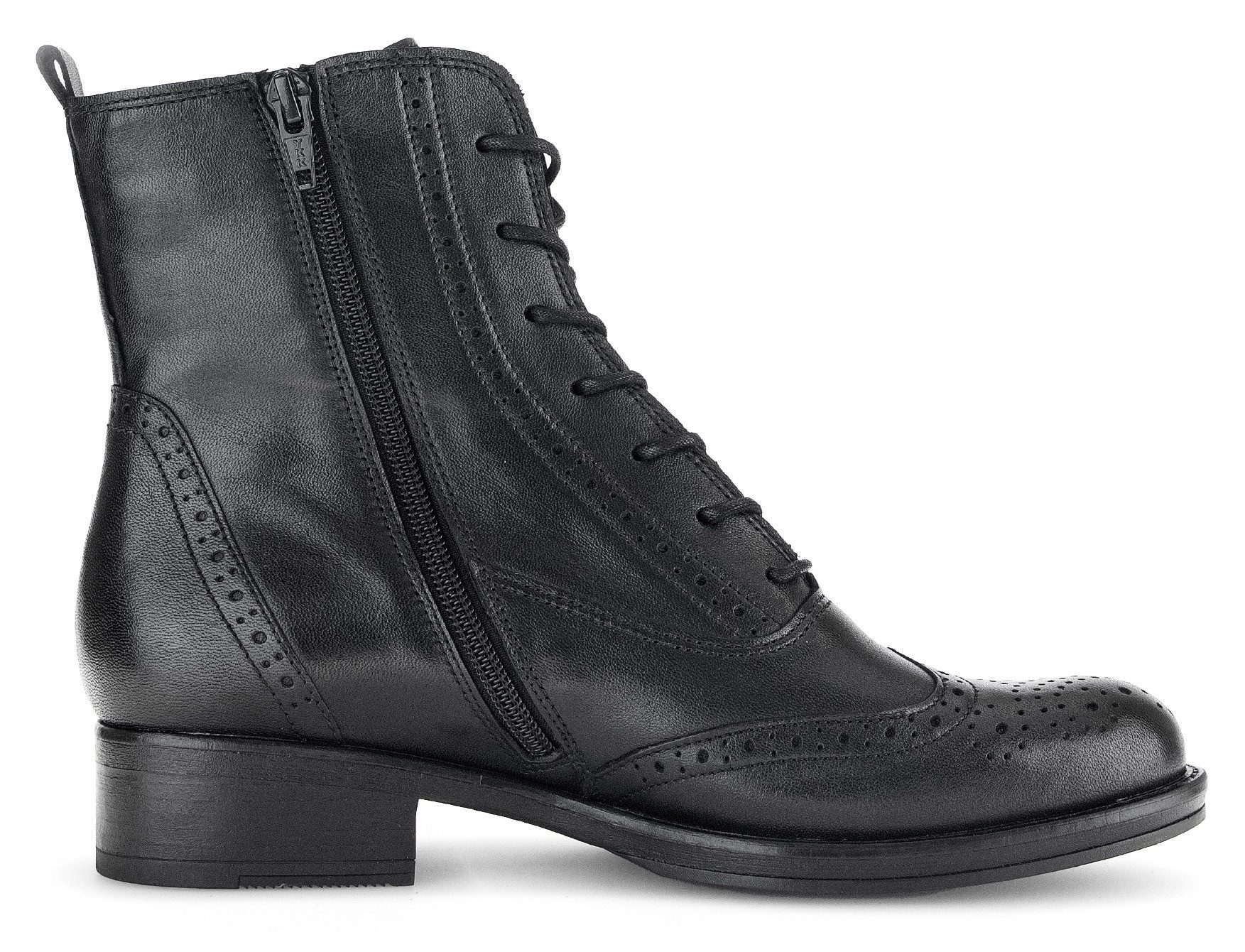 Gabor Veterlaarsjes blokhak, veterschoenen, business schoen met modieuze lyra-perforatie