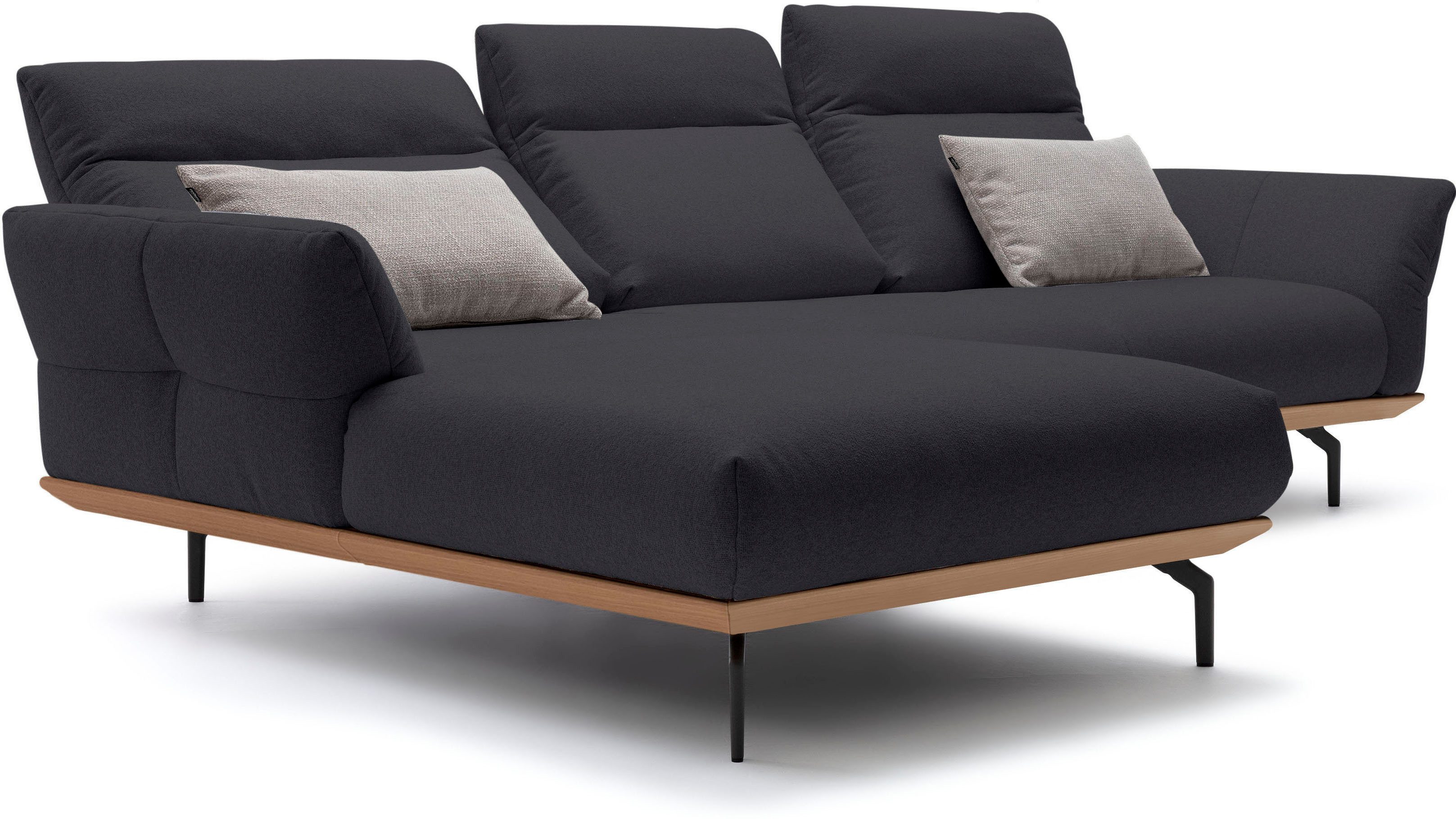 Creation BY ROLF BENZ Hoekbank Hs.460 Sokkel in eiken, gegoten aluminium poten in umbra grijs, breedte 298 cm
