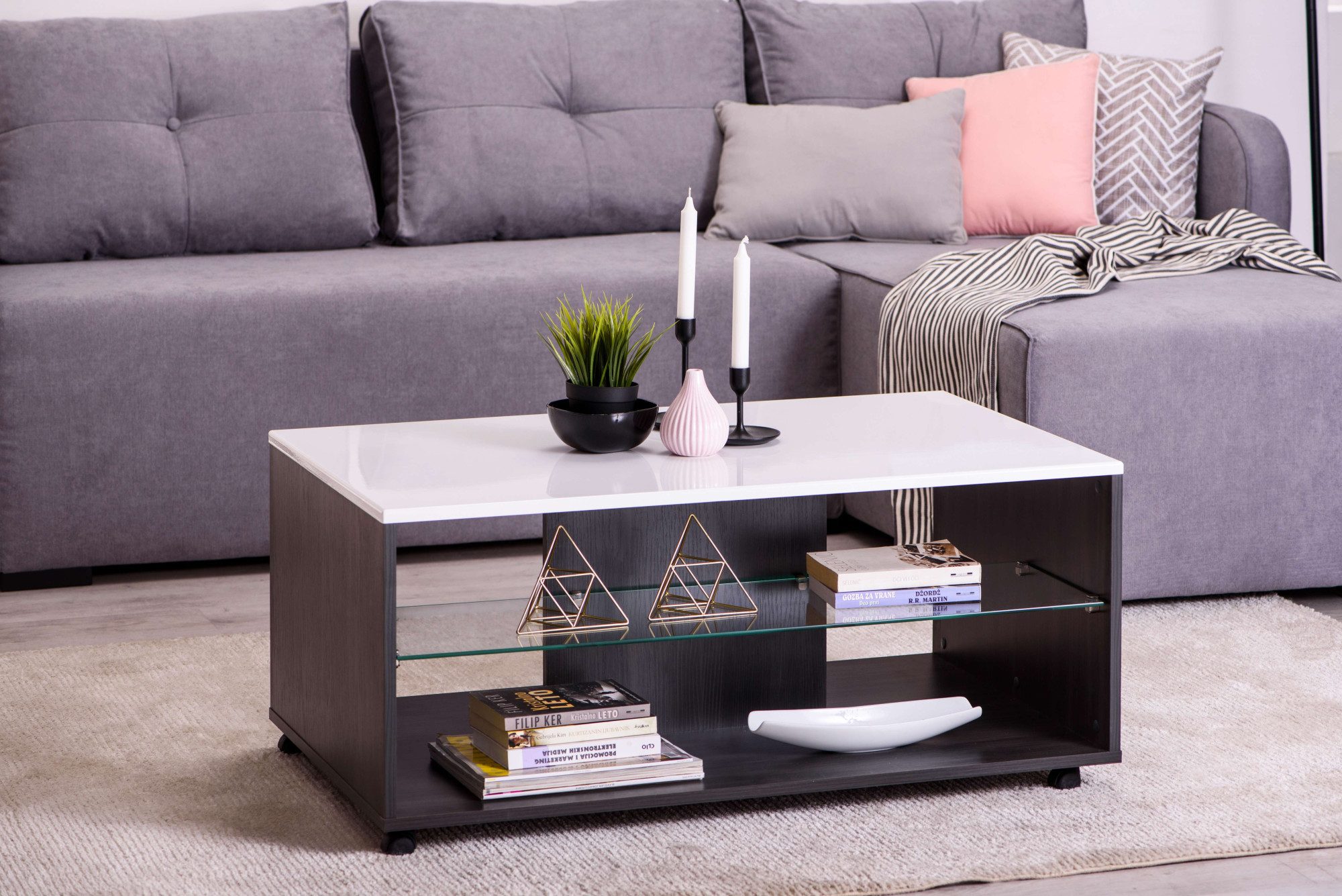 INOSIGN Salontafel Enzo Hoogglans plaat, met wielen
