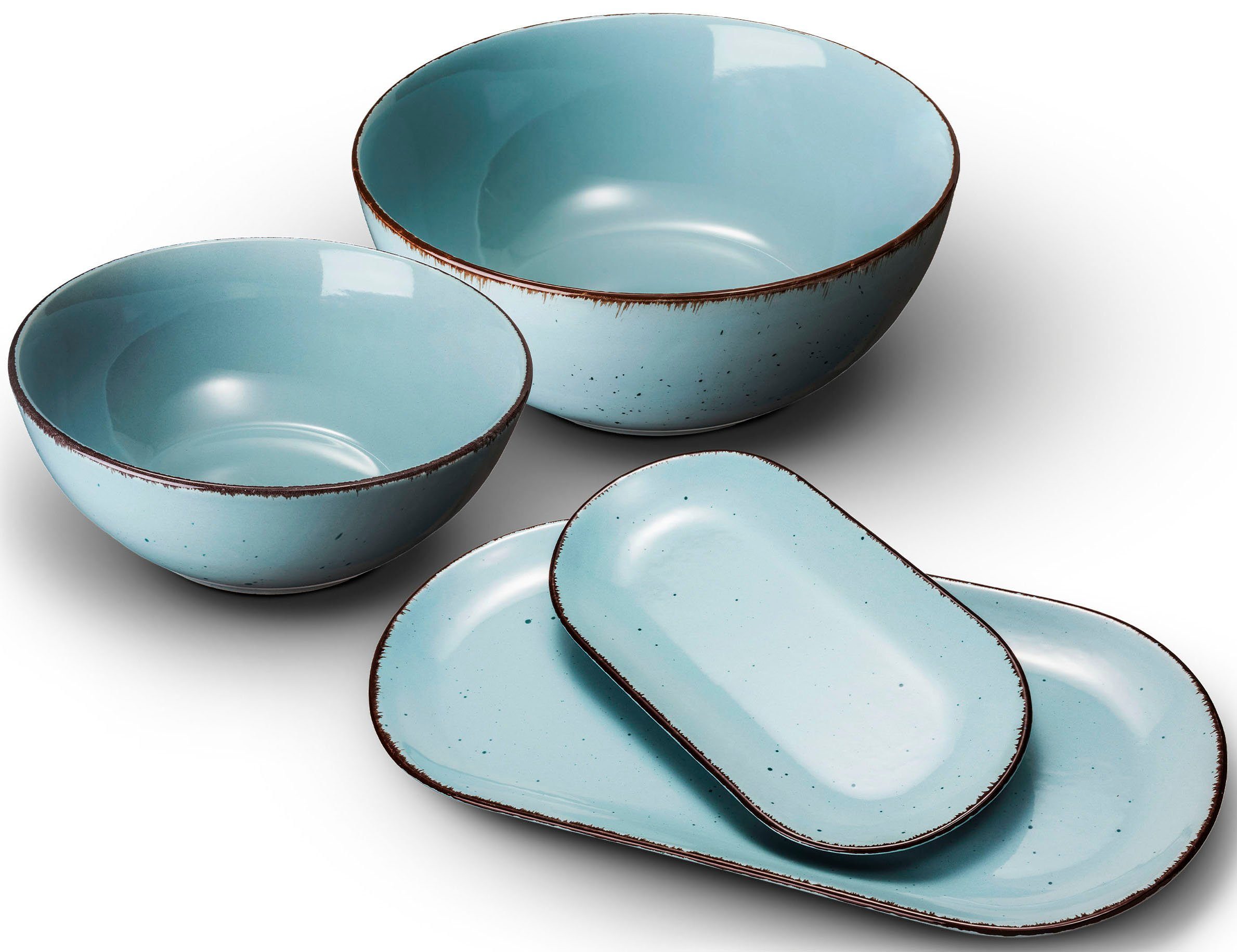ARTE VIVA Servies Puro Kom-/schotel-serveerset, 4 delen (set, 4-delig)