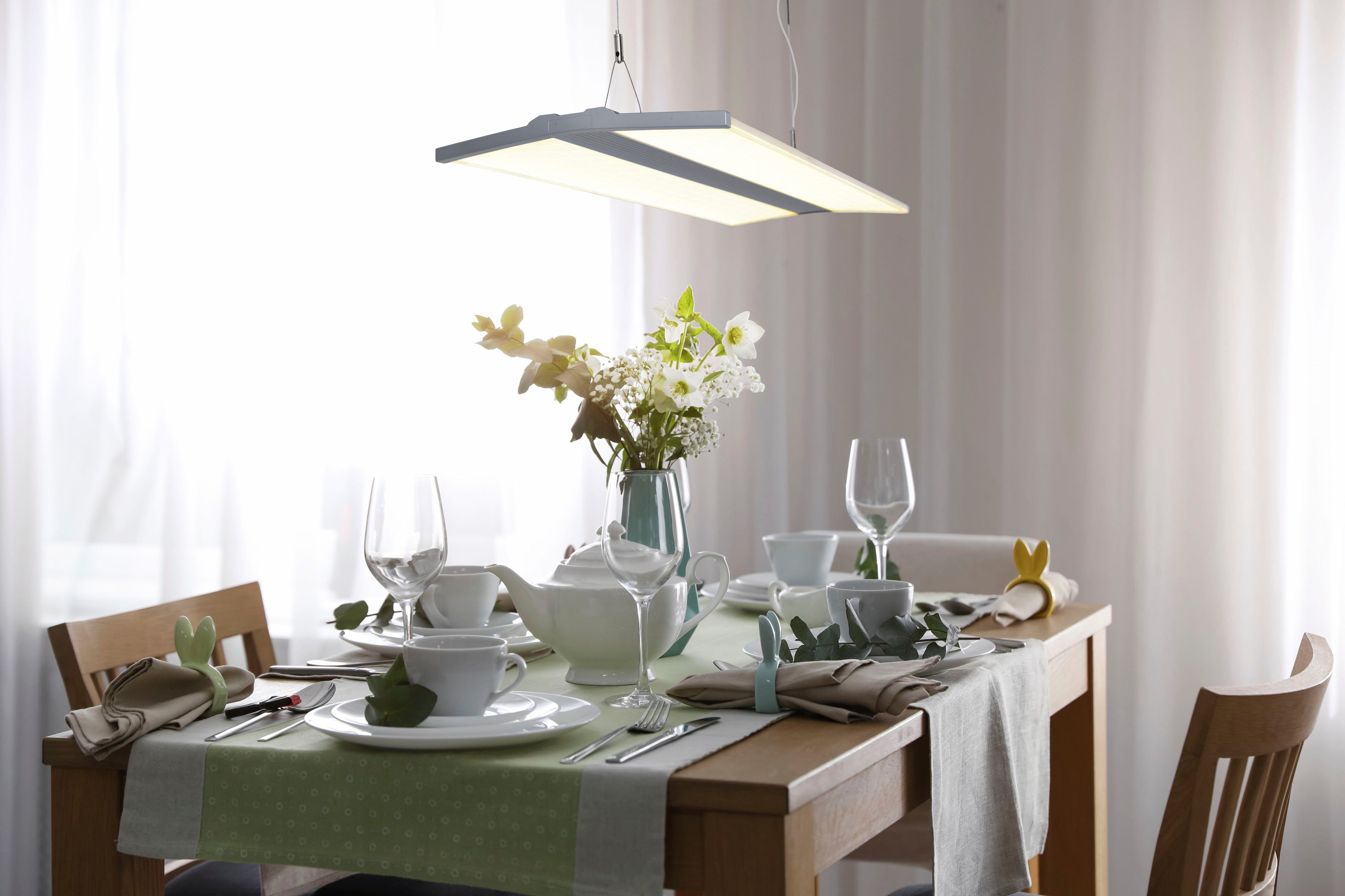 näve Led-hanglamp Kantoor/werkkamer kleur grijs lichtkleur neutraal wit L: 80 cm B: 30 cm (1 stuk)