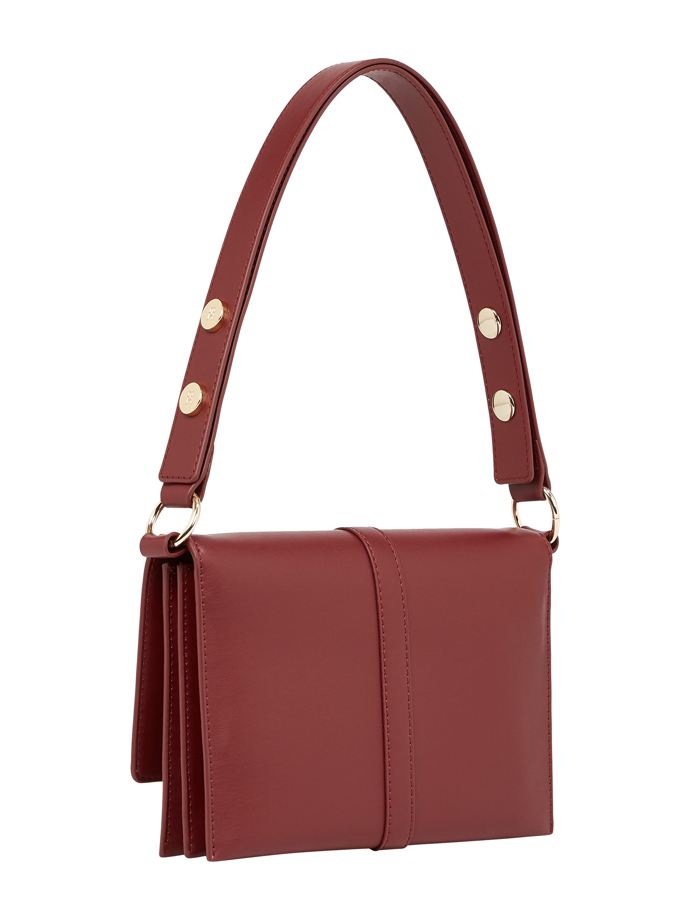 Tommy Hilfiger Schoudertas TH HERITAGE SHOULDER BAG , dames avondtas, clutch, mini bag, handtas, gouden details