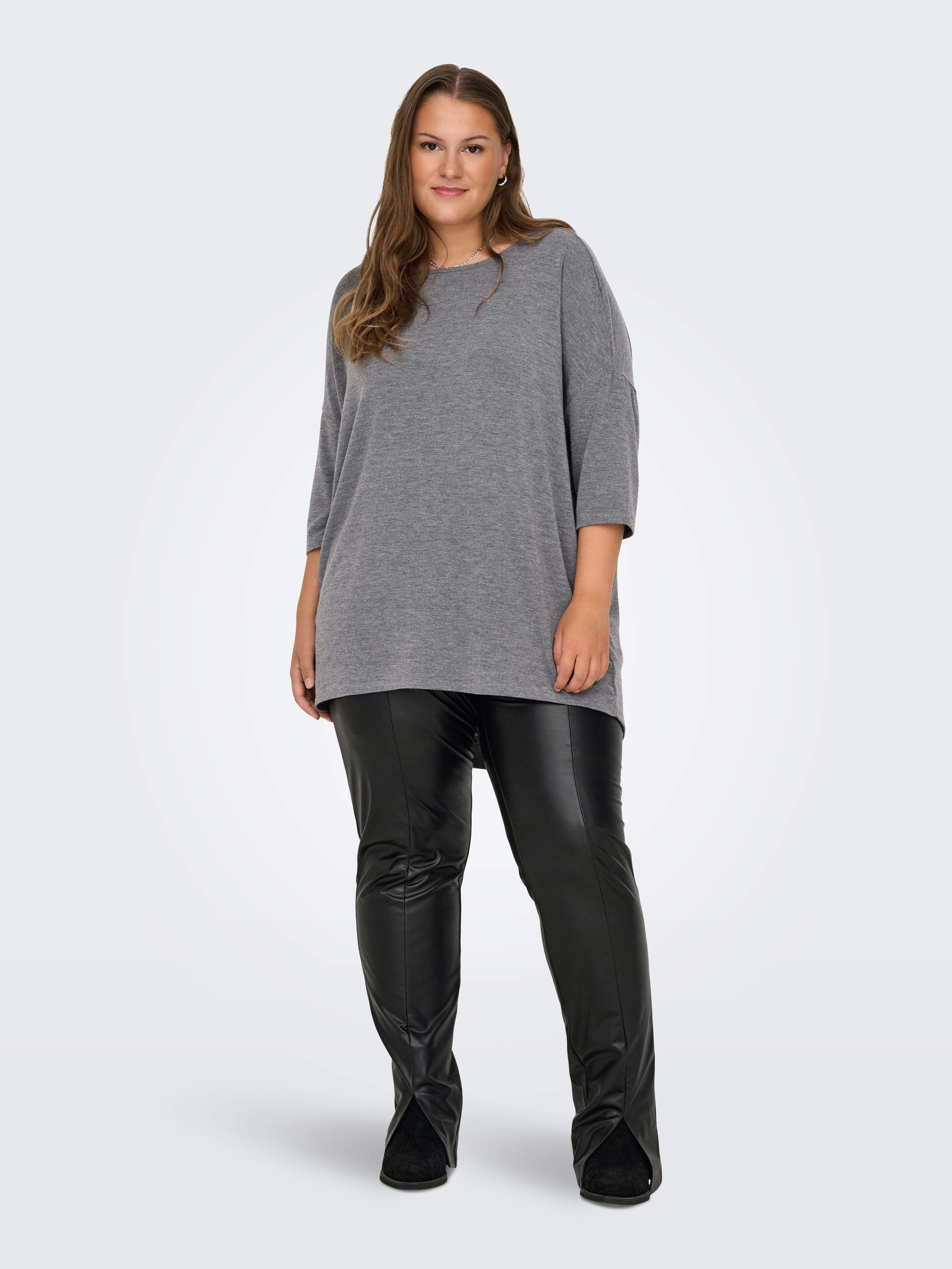 ONLY CARMAKOMA Shirt met 3/4-mouwen CARLAMOUR 3/4 TOP JRS NOOS