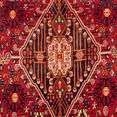 morgenland wollen kleed shiraz medaillon rosso 280 x 165 cm uniek exemplaar met certificaat rood