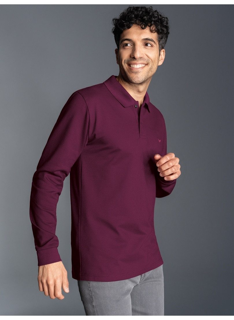 Trigema Poloshirt  lange mouw poloshirt met mouwboorden (1-delig)