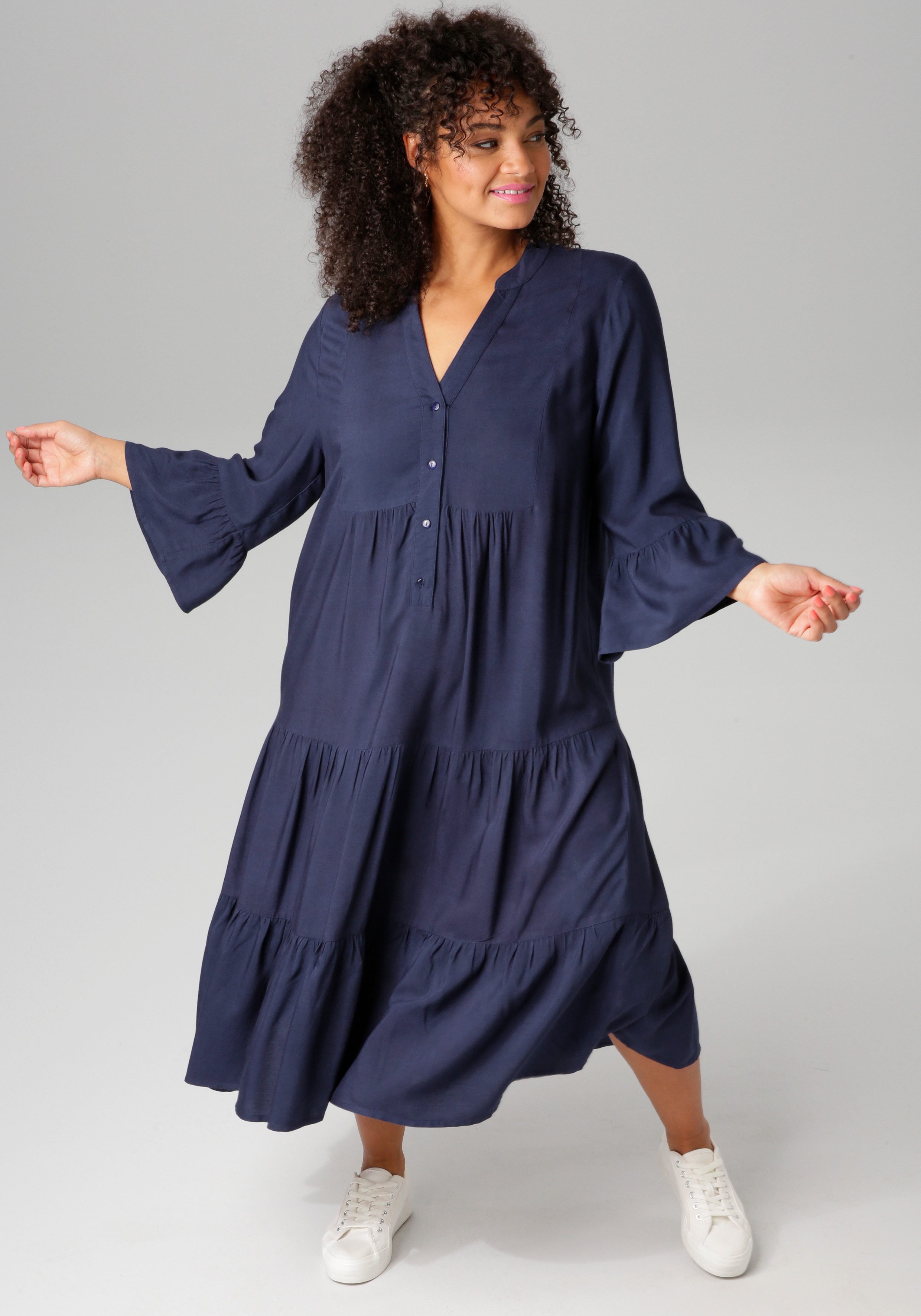 Aniston PLUS Midi-jurk In trendy kleuren - NIEUWE COLLECTIE