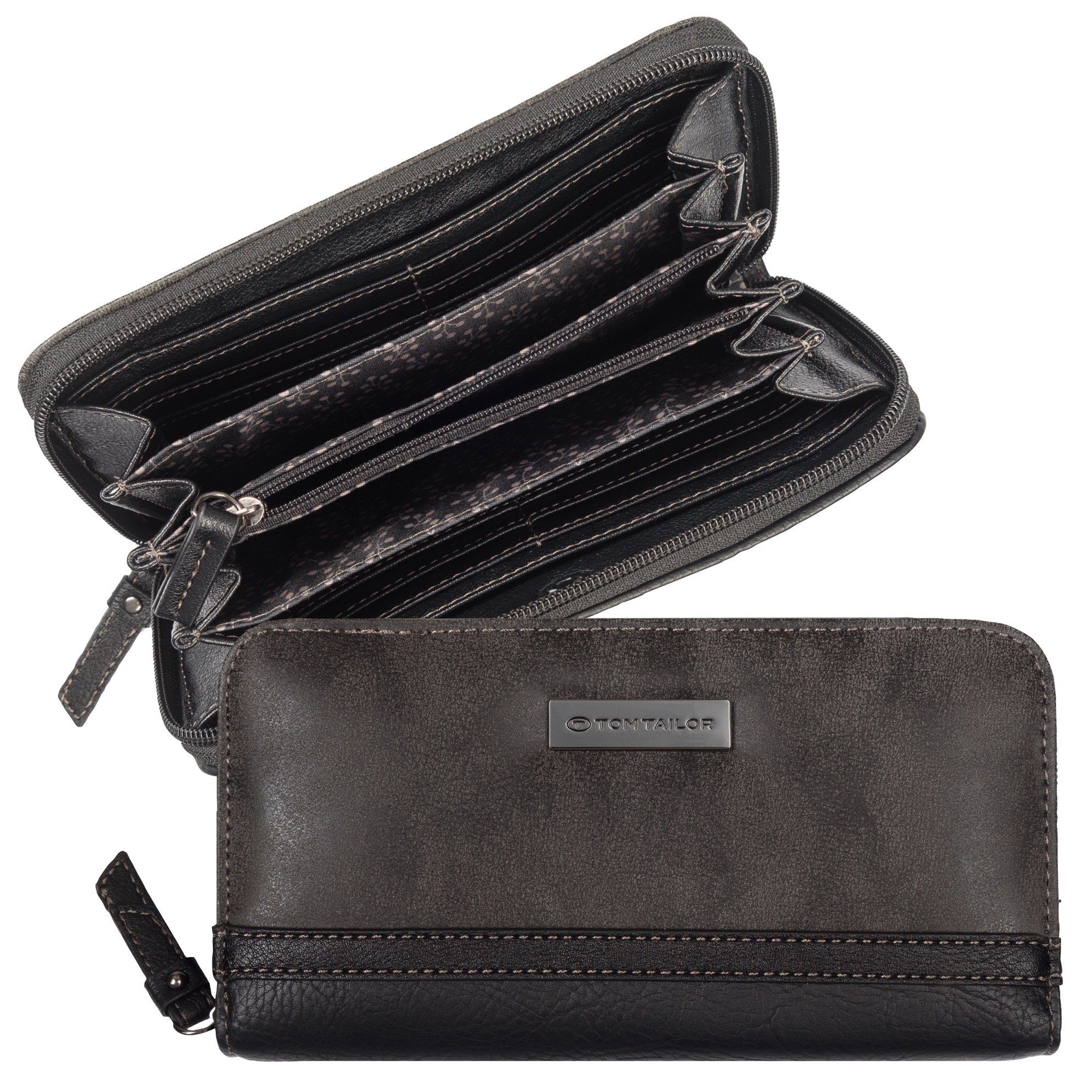 Tom Tailor Portemonnee Elin met uitzonderlijke zijbevestiging en contraststepping