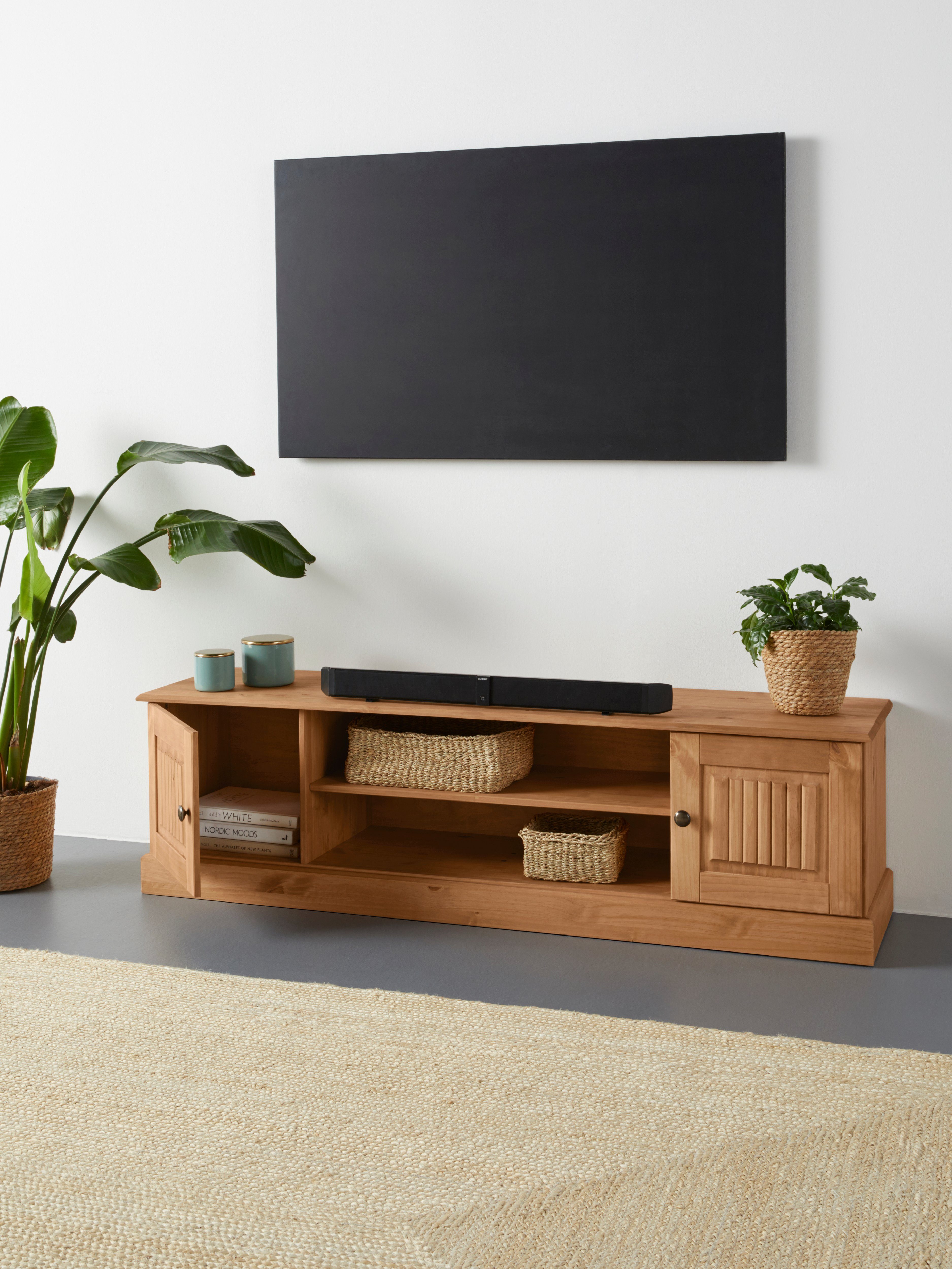 Home affaire Tv-meubel Liotta met kabeldoorgang en 1 losse plank, massief grenen