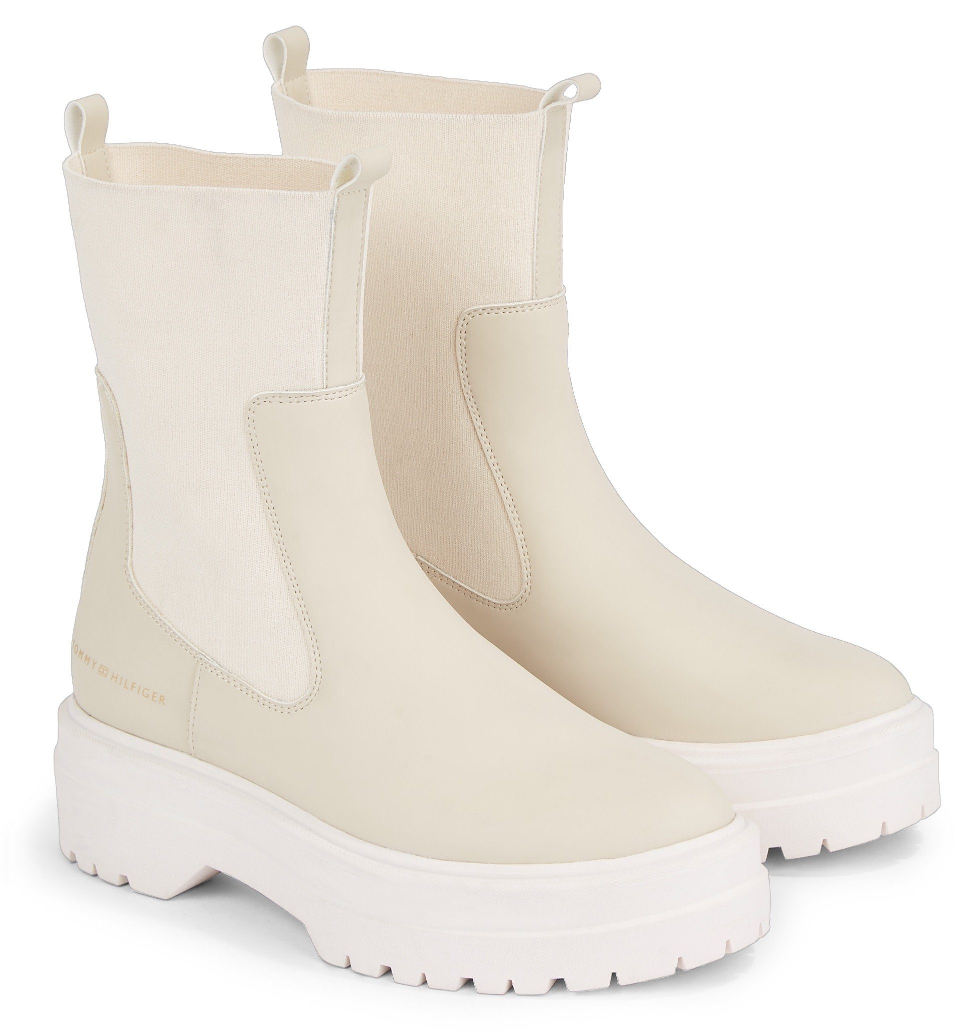 Tommy Hilfiger Boots zonder sluiting FEMININE SEASONAL UTILITY BOOT met brede stretchinzet bij de...