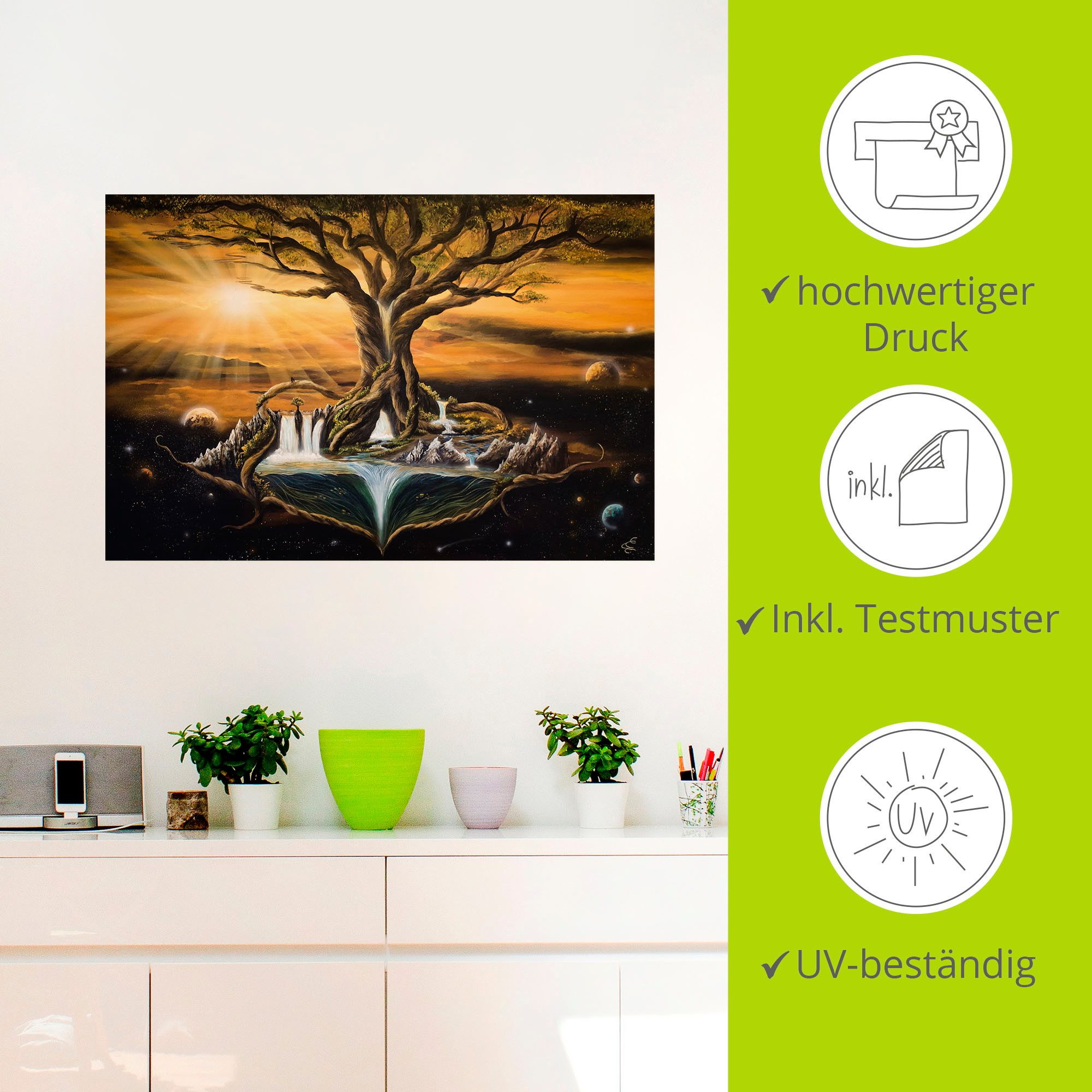 Artland Artprint De droom van de werelden als artprint van aluminium, artprint voor buiten, poster, muursticker in diverse maten formaten